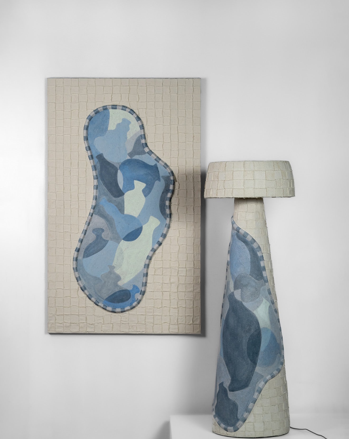 Fabric on Papier-mâché Wall Art 02