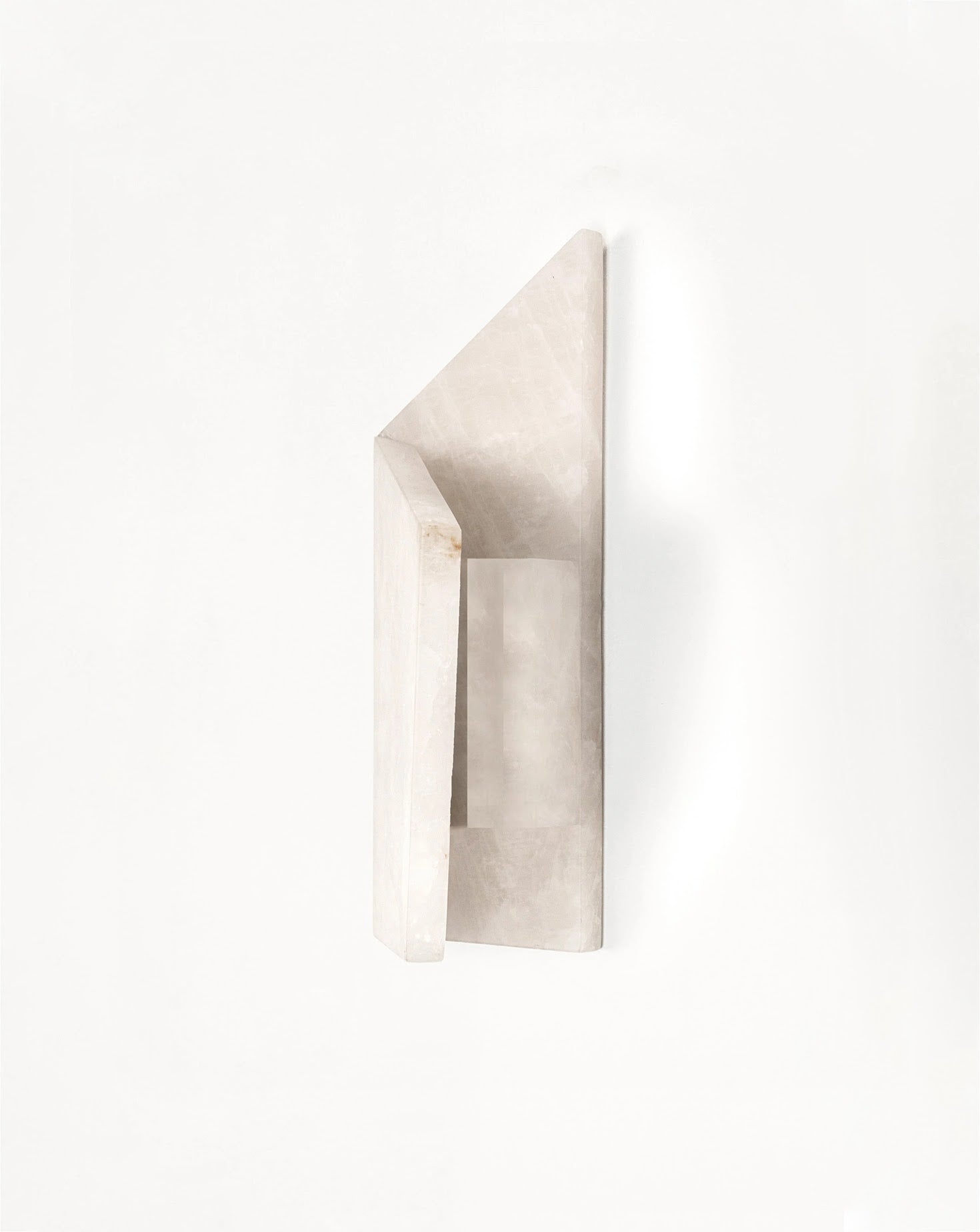 Folded Brushed Brass and Marble Wall Light