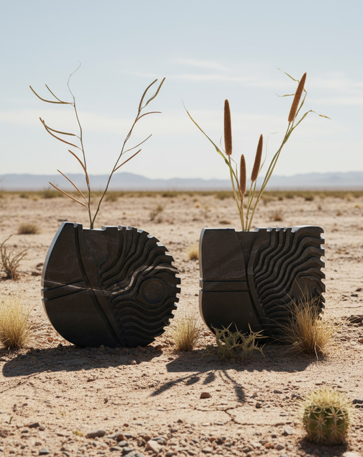 IDA 02 Black Marble Sculptural Vase