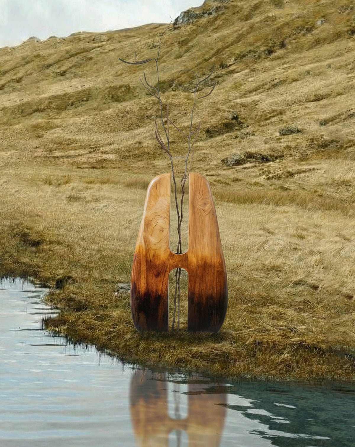 IDIKA 01 Teak Wood Sculptural Vase