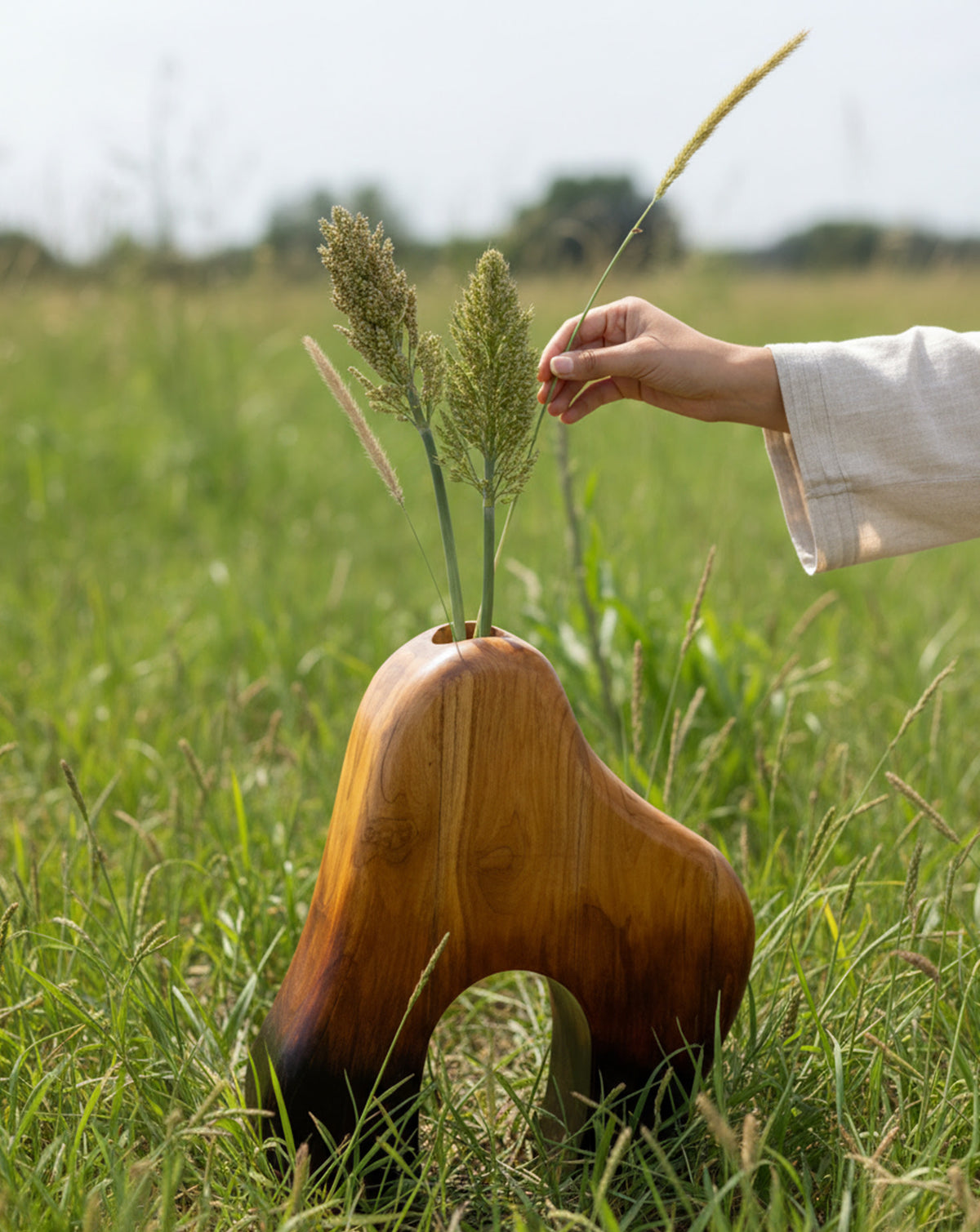 IDIKA 04 Teak Wood Sculptural Vase