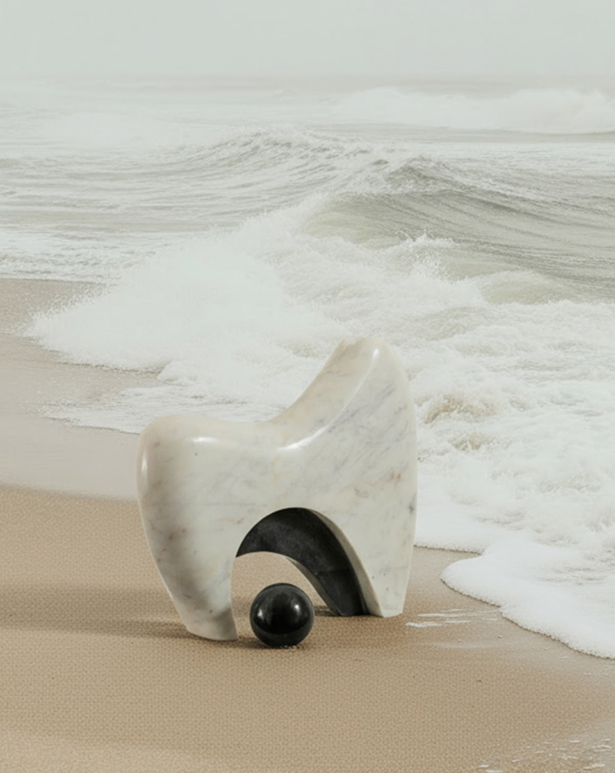 INIKA 01 White Marble Sculptural Vase