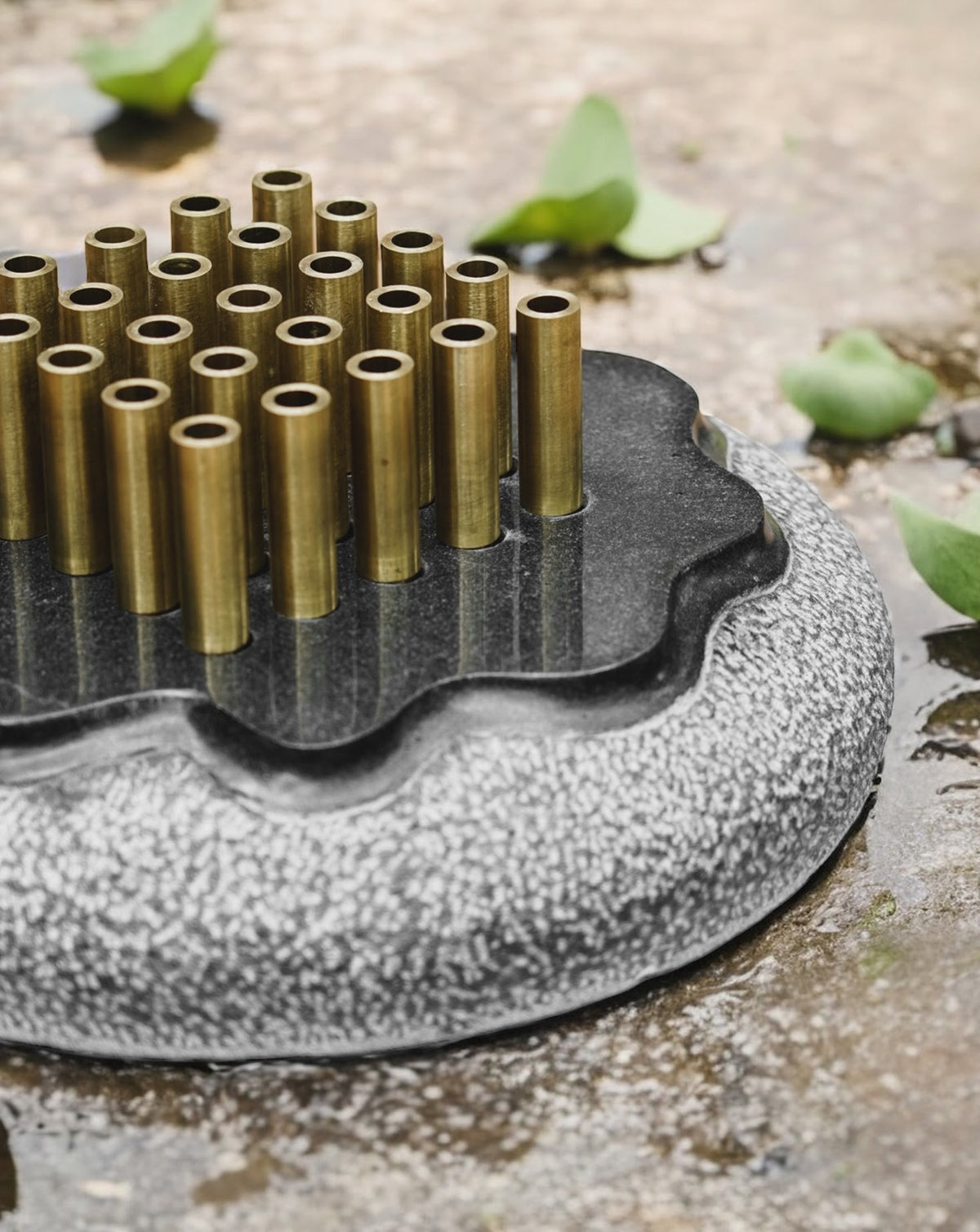 IRA 01 Marble and Brass Vase