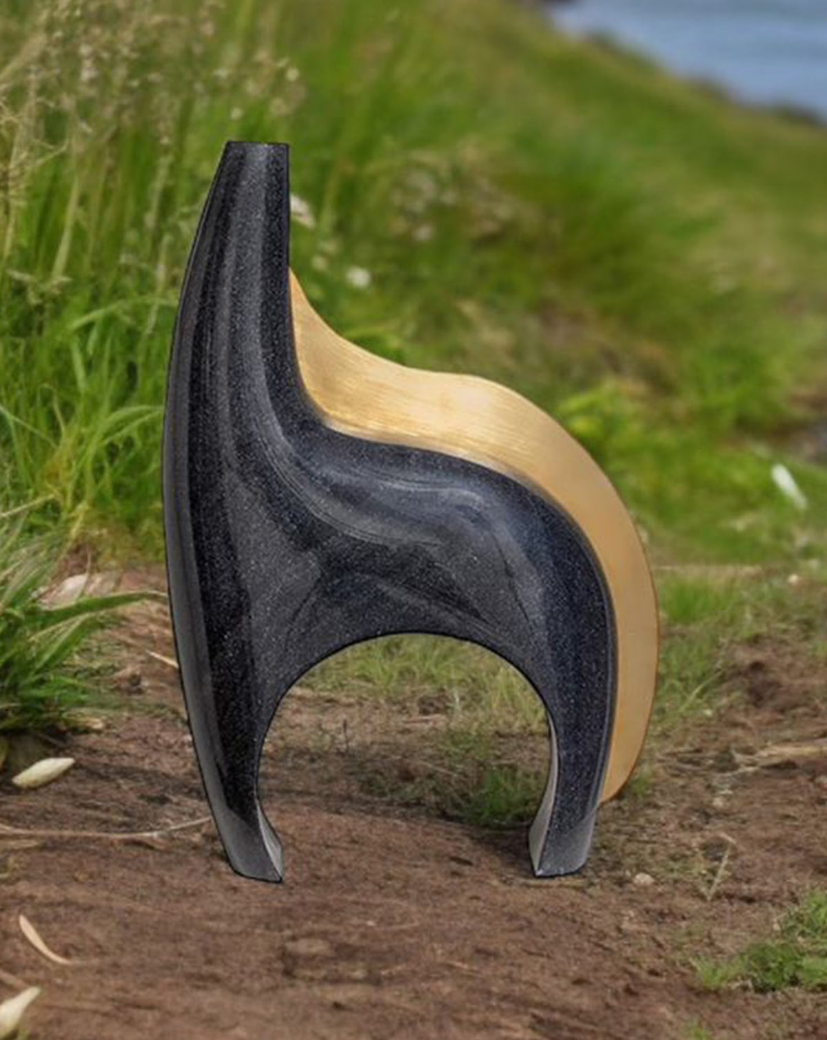 IRA 02 Marble and Brass Sculptural Vase