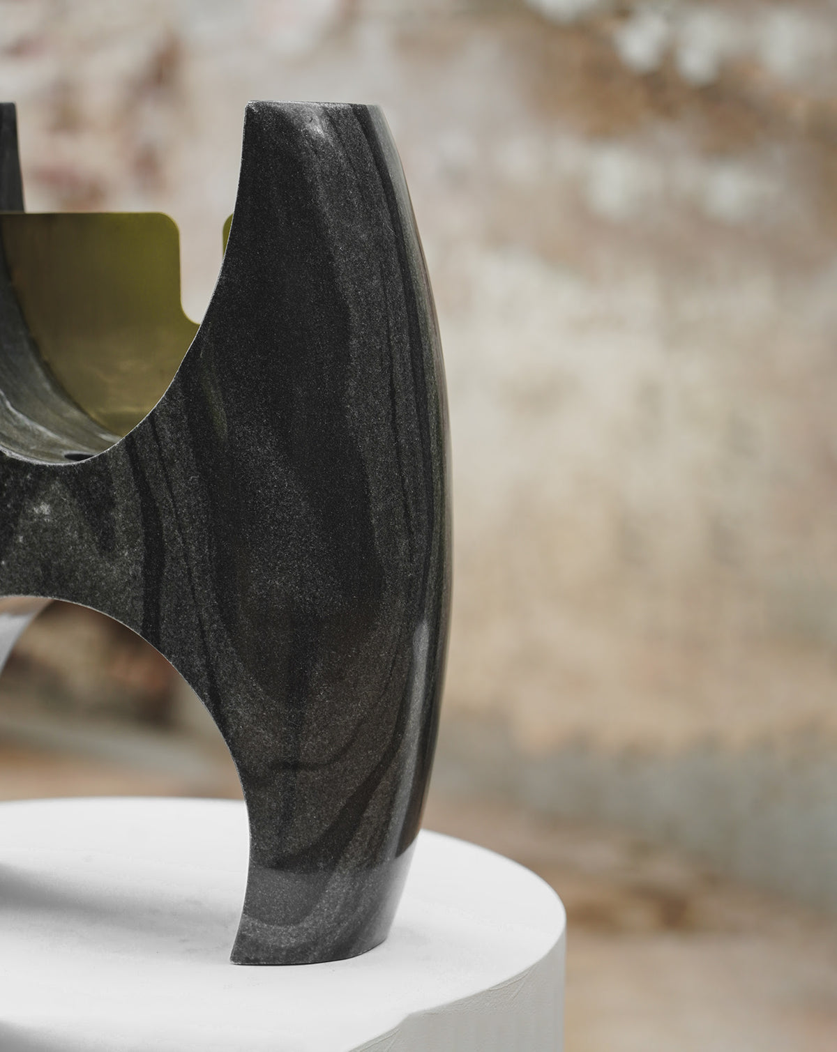 IRA 03 Marble and Brass Sculptural Vase