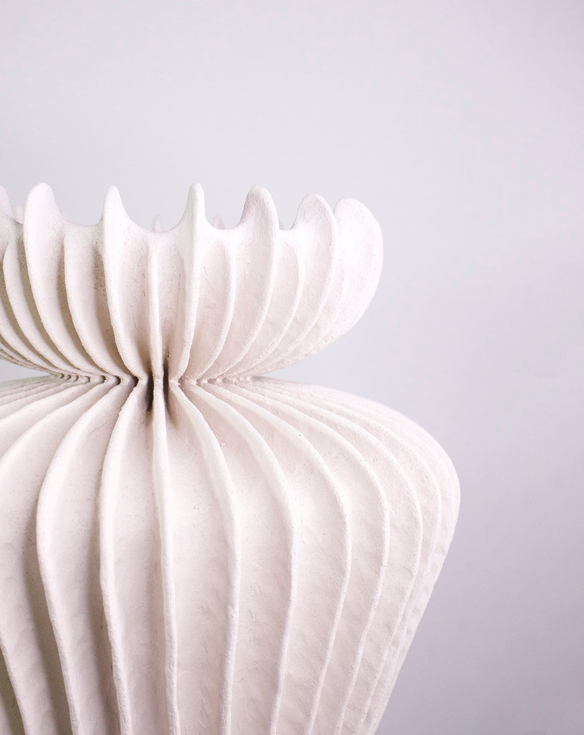 Lamellae White Sculptural Vessel — lifestyle view 2