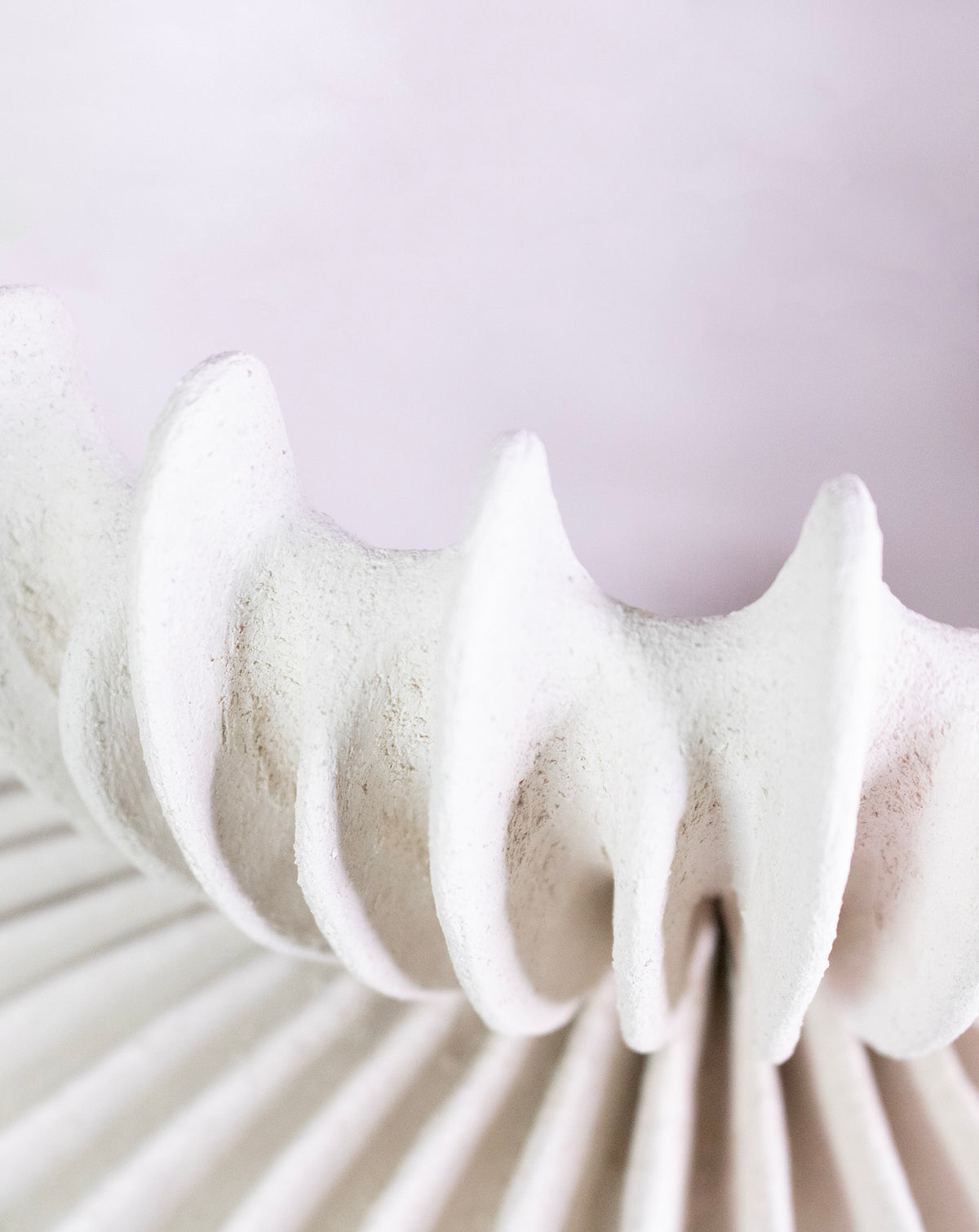Lamellae White Sculptural Vessel — lifestyle view 3
