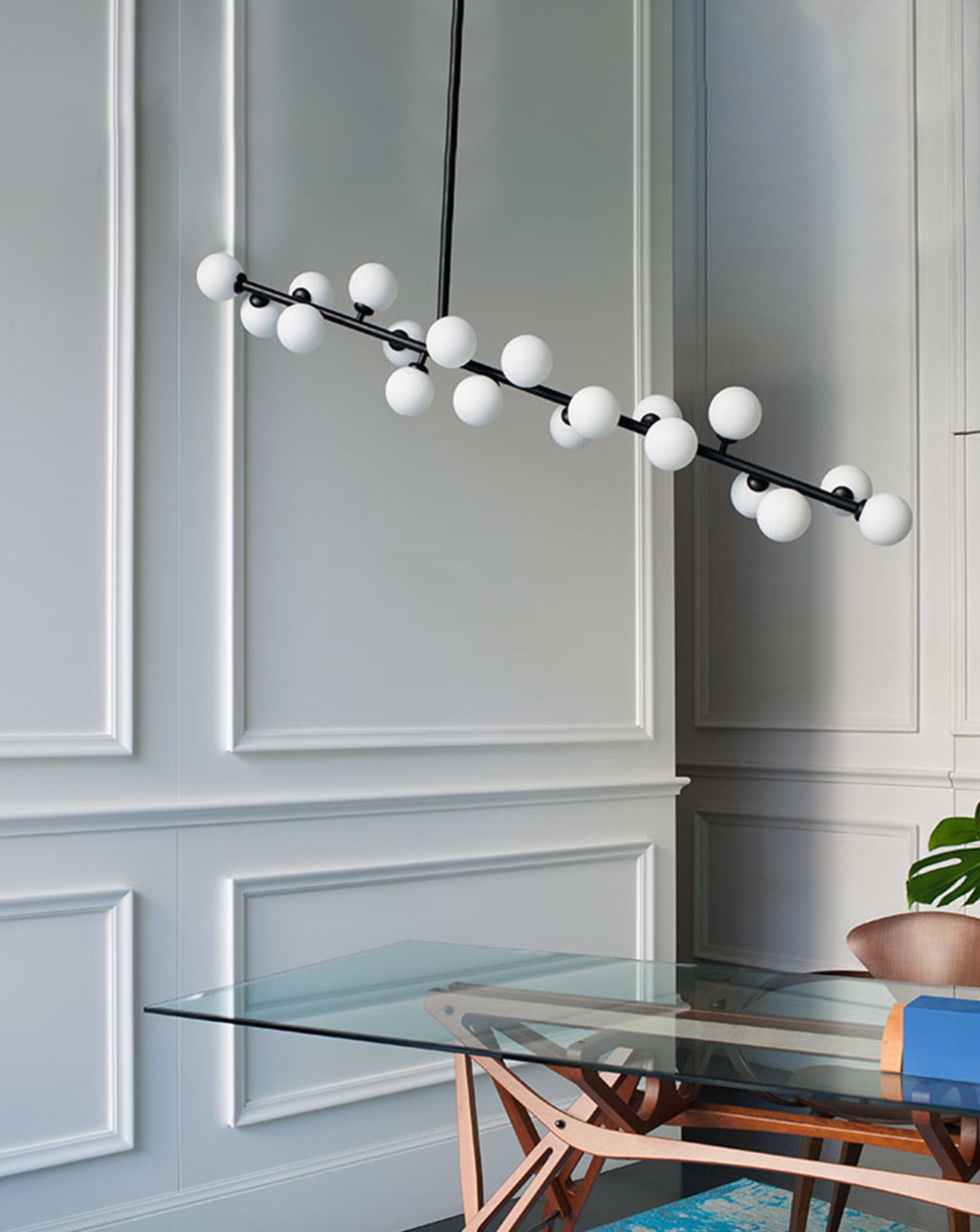 Mimosa Metal and Glass Pendant