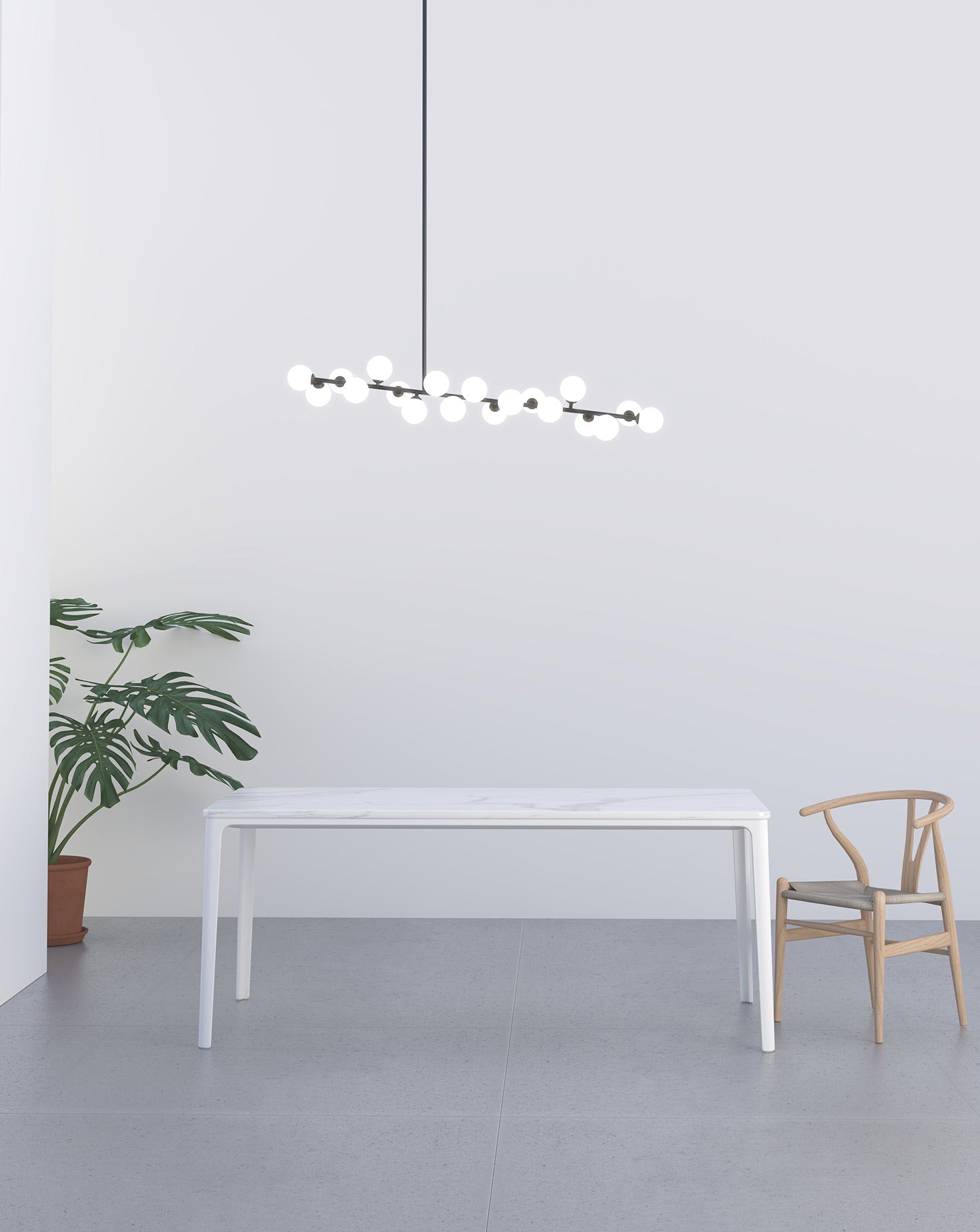 Mimosa Metal and Glass Pendant