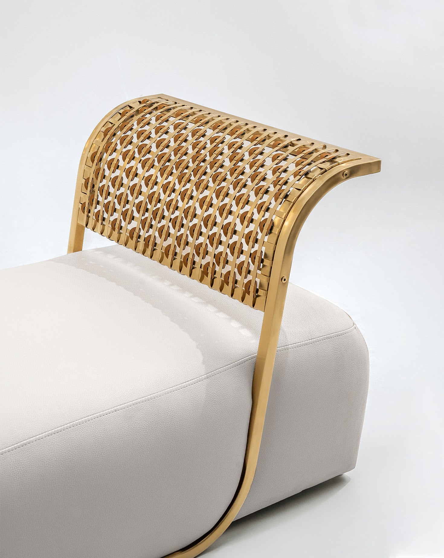 Nouveau Steel and Brushed Gold Armchair