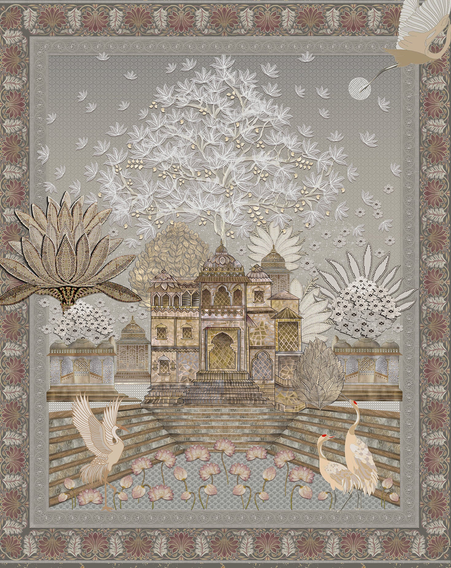 Ratna Baori Hand Embroidered Tapestry