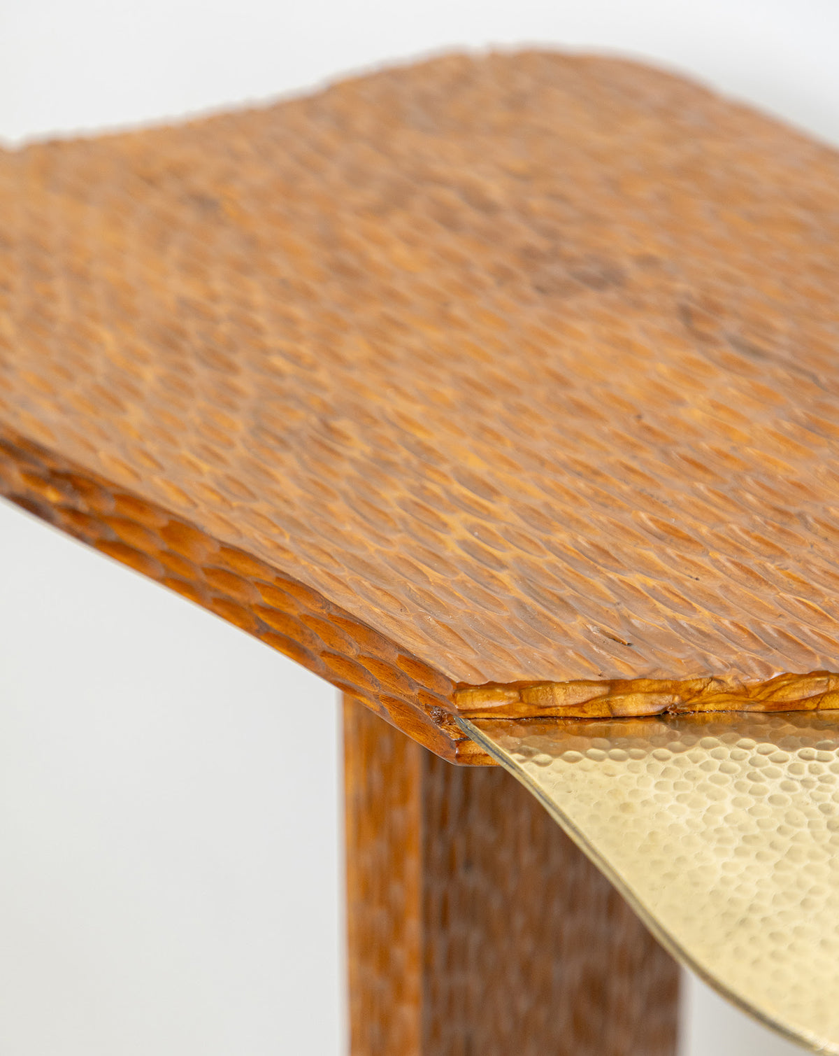 Rear and underside construction detail of the customisable made-to-order console table
