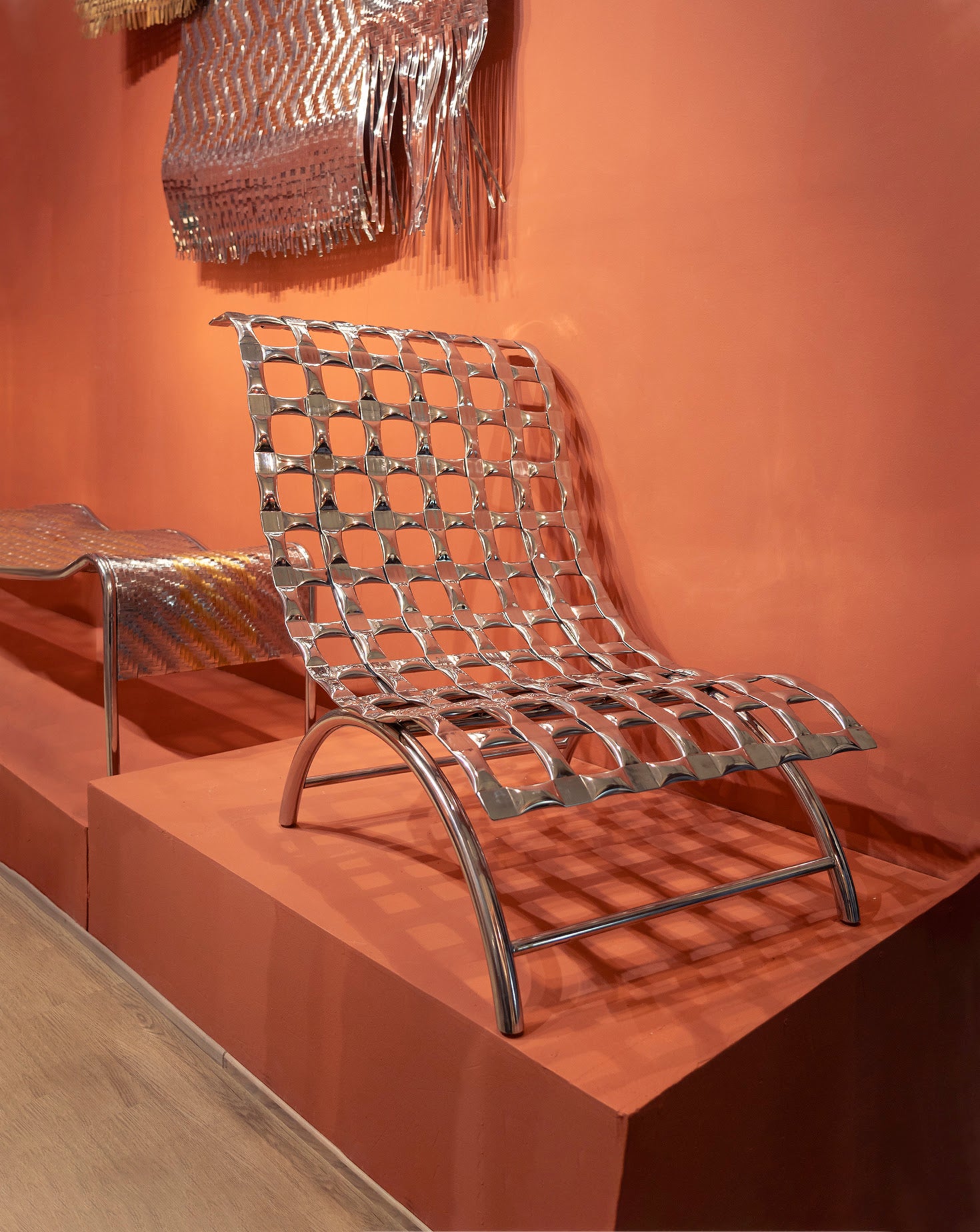 SS Cross Steel and Chrome Chair