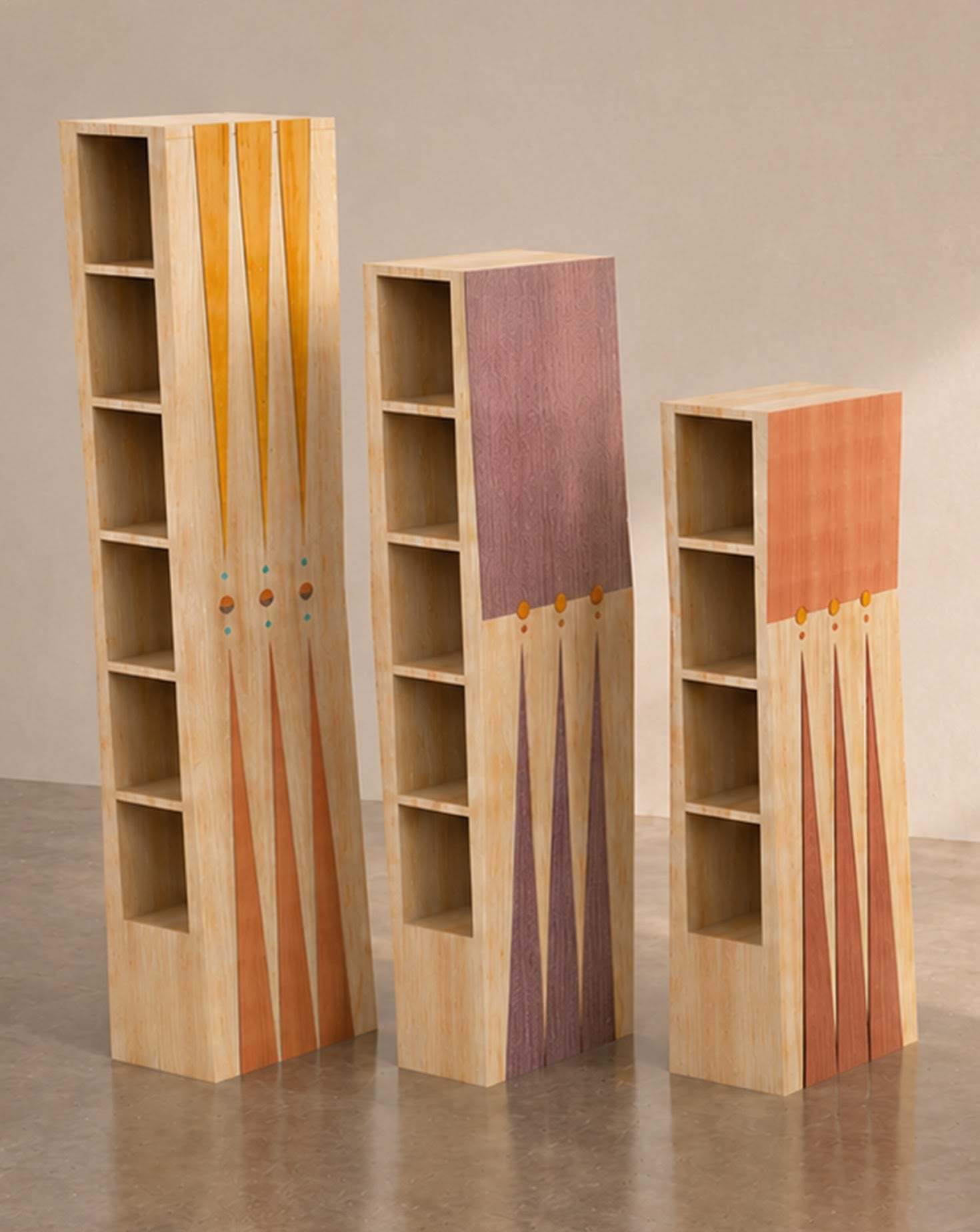 Sarou Maple Wood Bookcase Cabinet