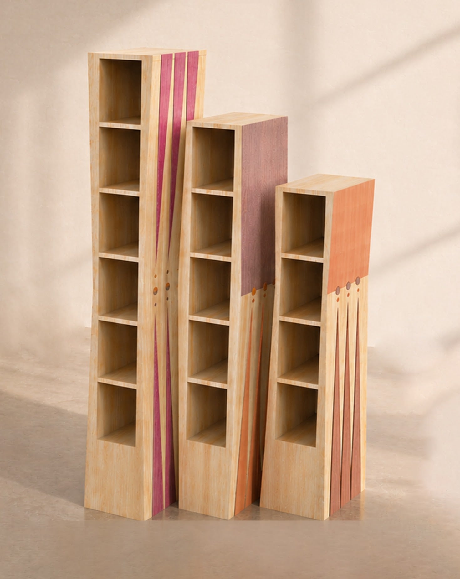Sarou Maple Wood Bookcase Cabinet