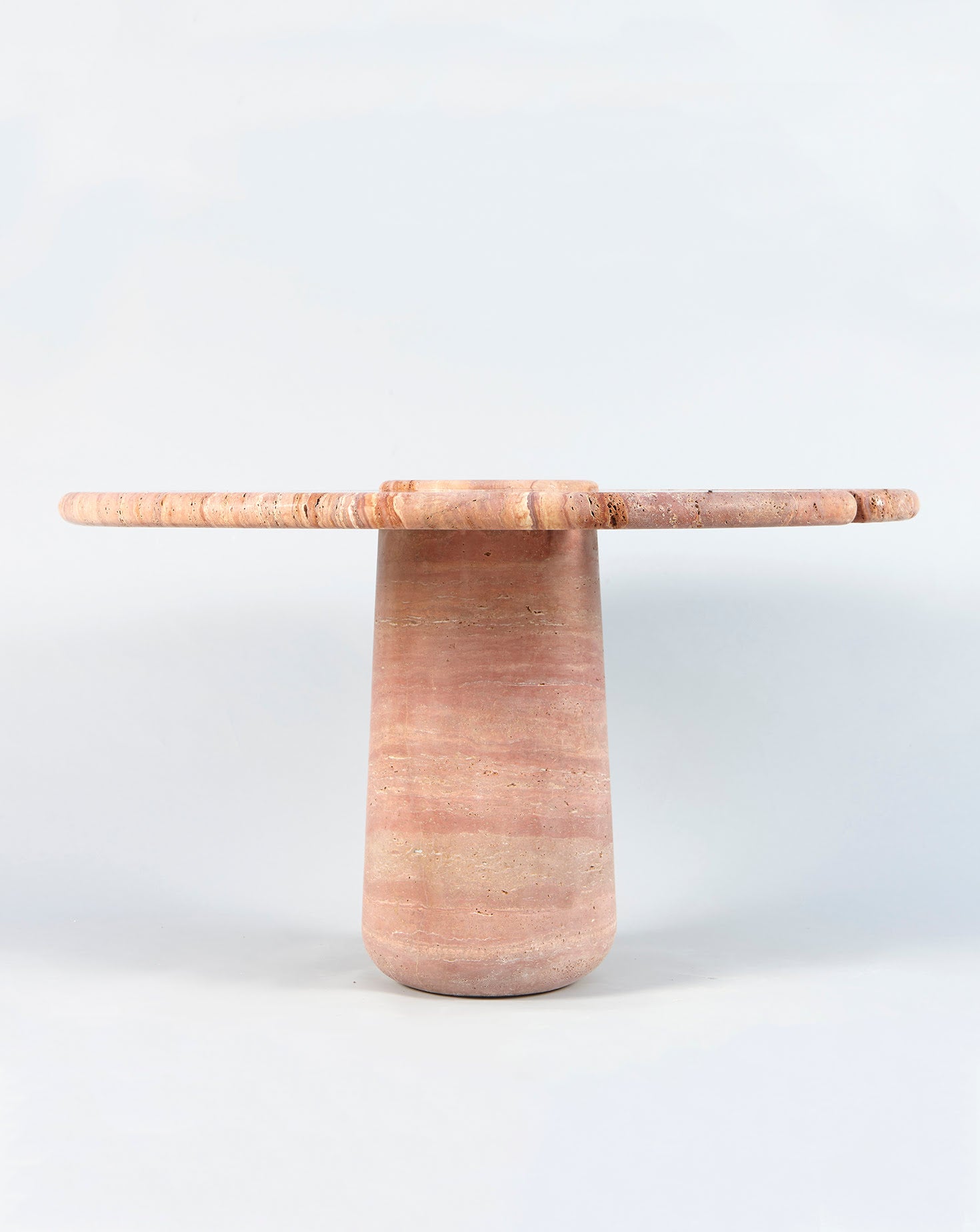 Sculptural Travetino Rosso Mistral Dining Table