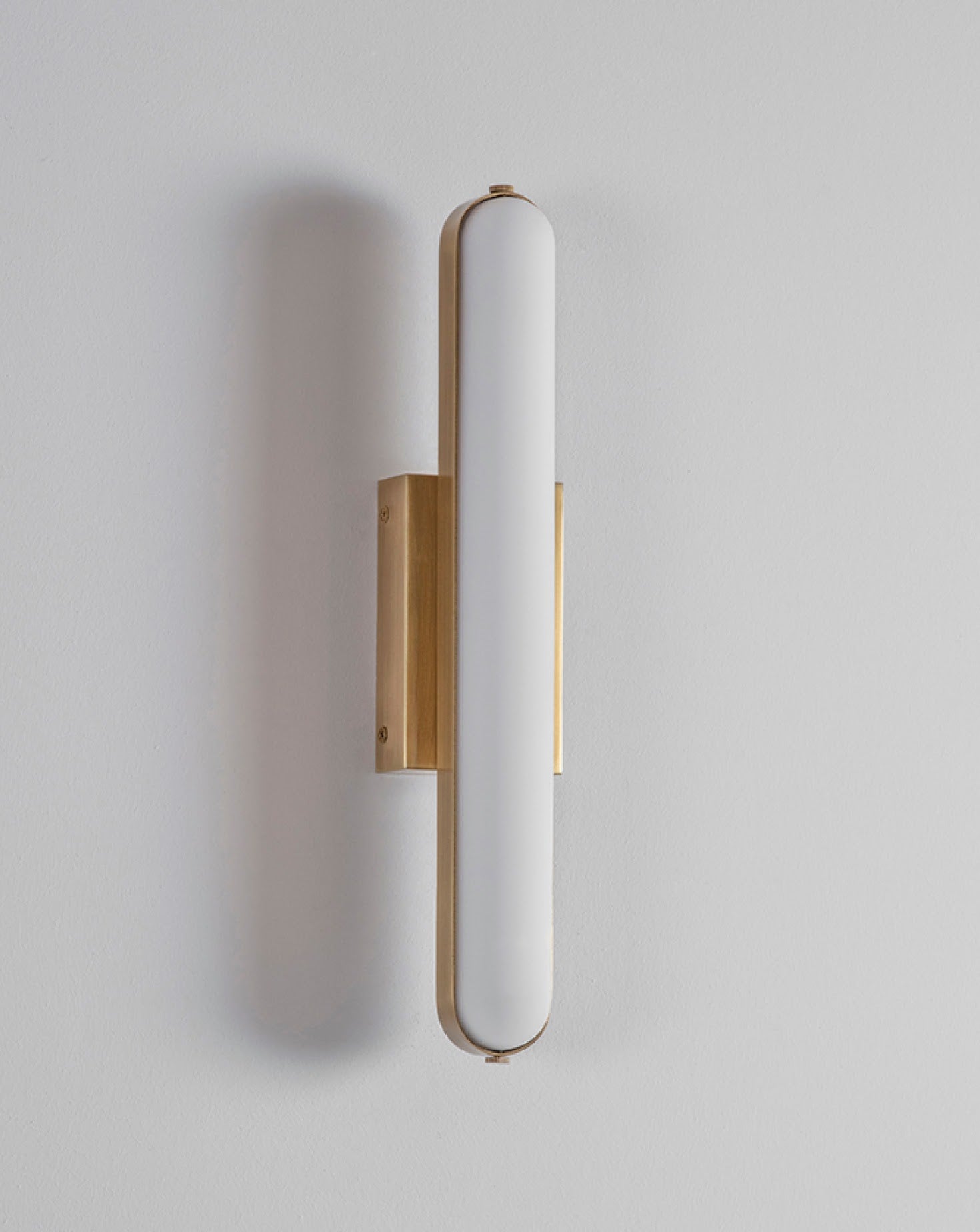 Stadium Rectangular Brushed Brass Wall Light