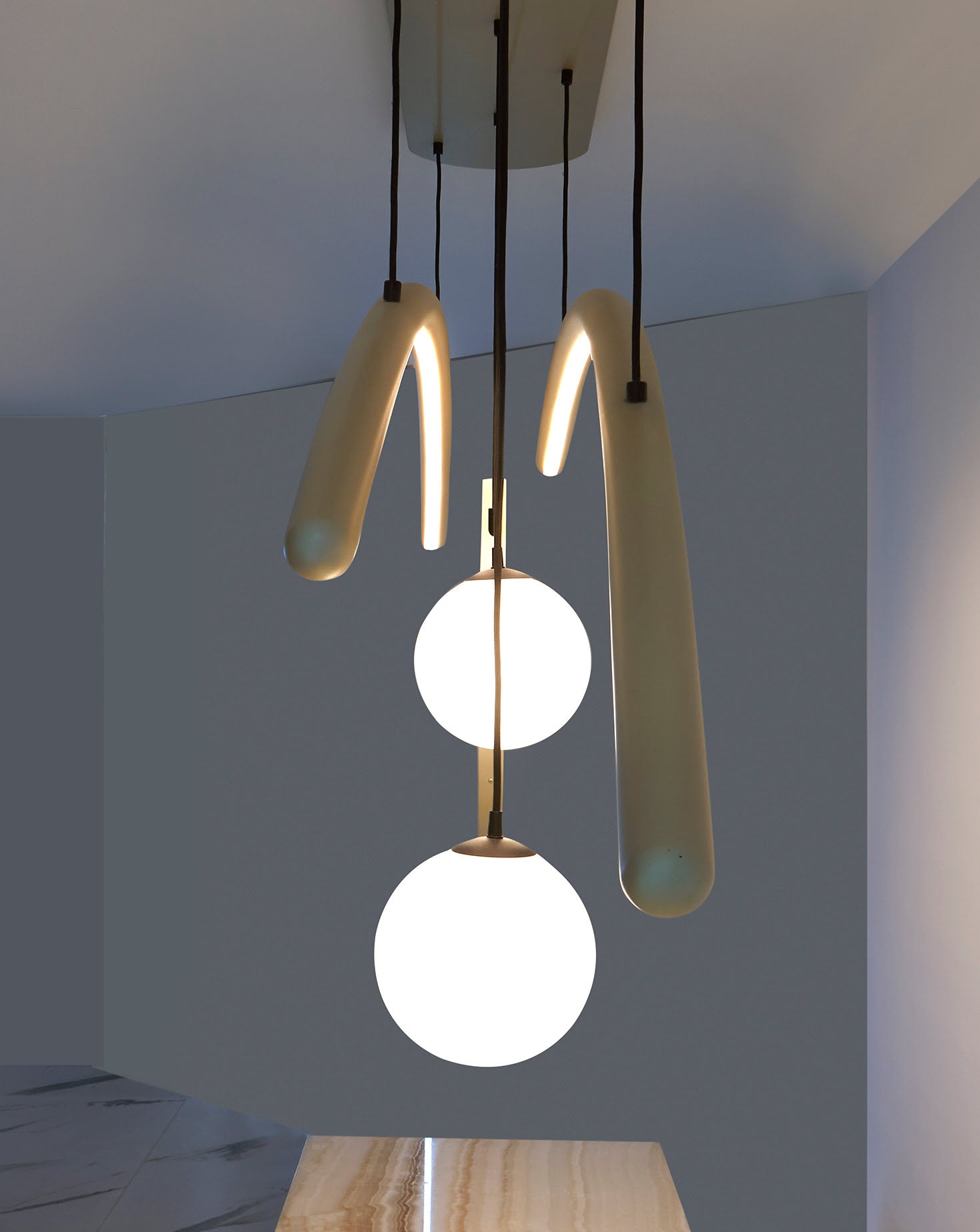 The HR Green Onyx Sculptural Pendant Light
