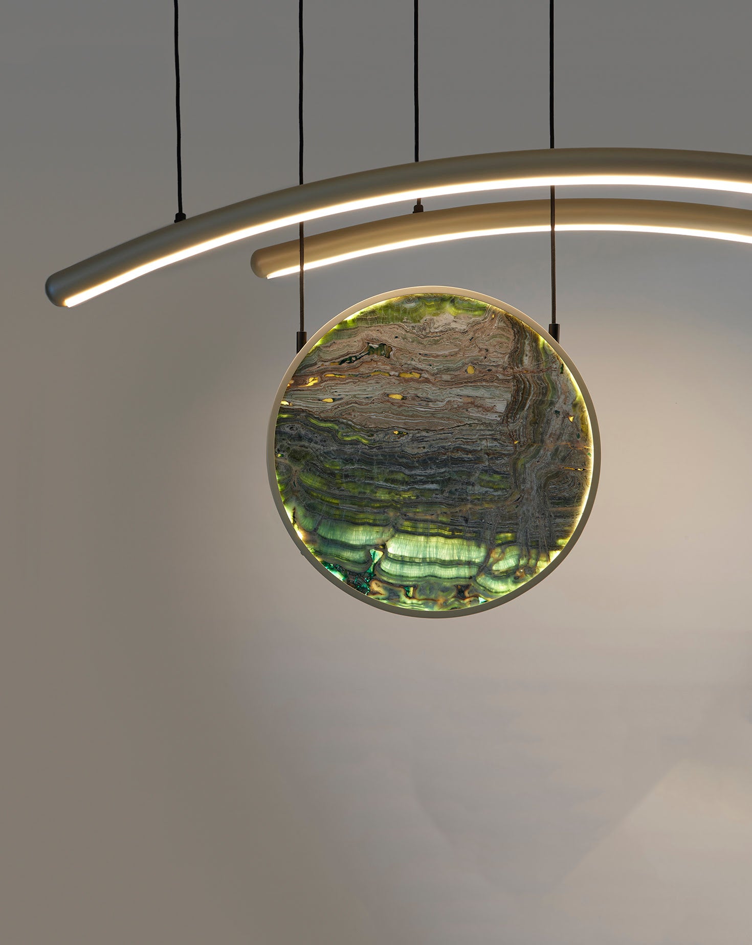 The HR Green Onyx Sculptural Pendant Light