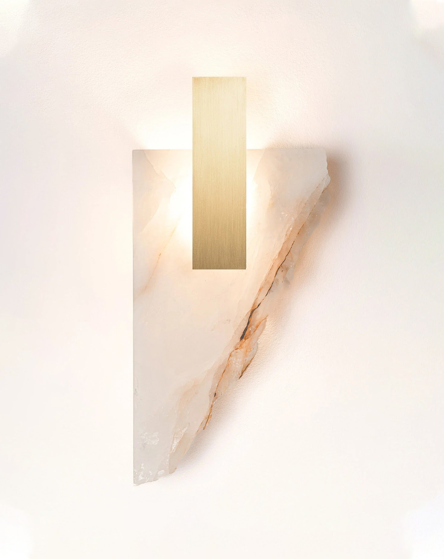 Torn Brushed Brass and Marble Wall Light