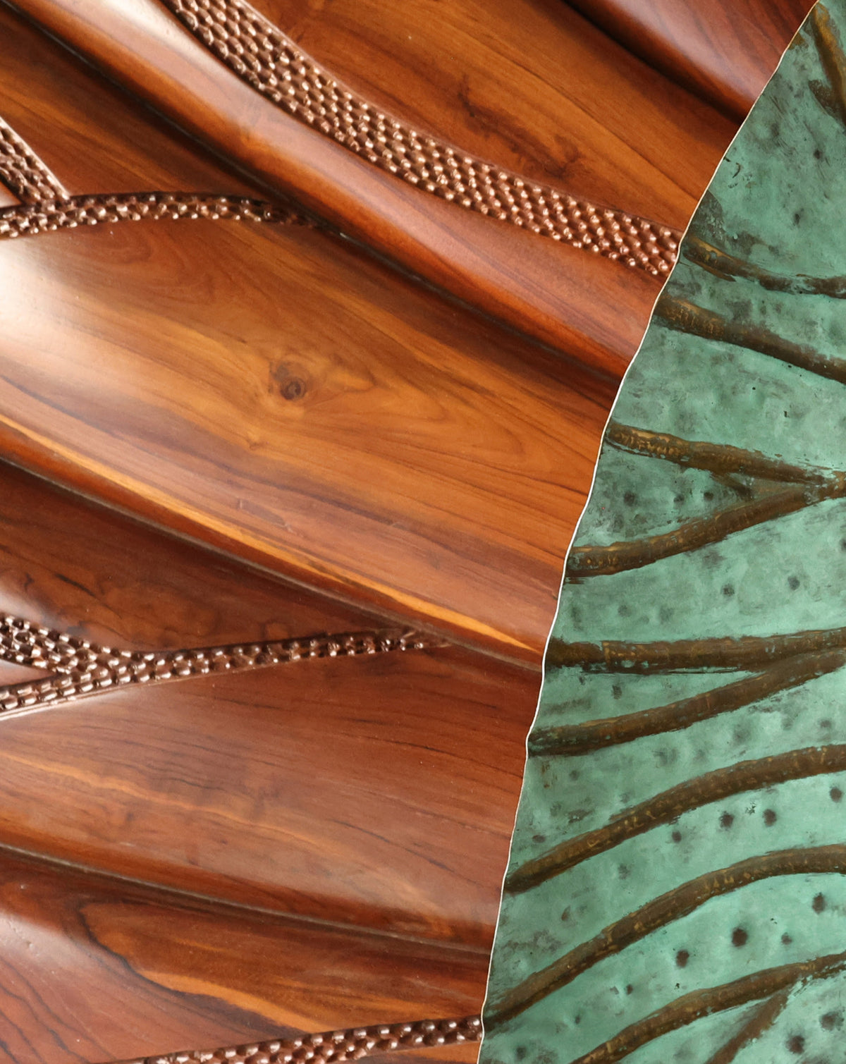 Customizable sculptural wall composition suited to a hallway, dining room or office