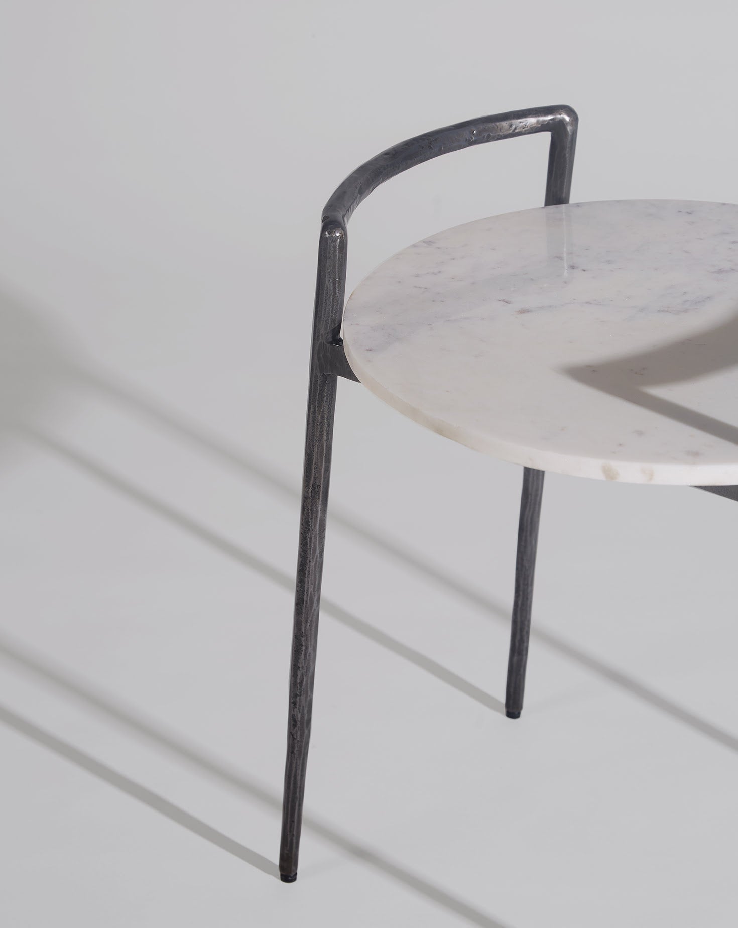 Forged Handle Charcoal Side Table Sage Living