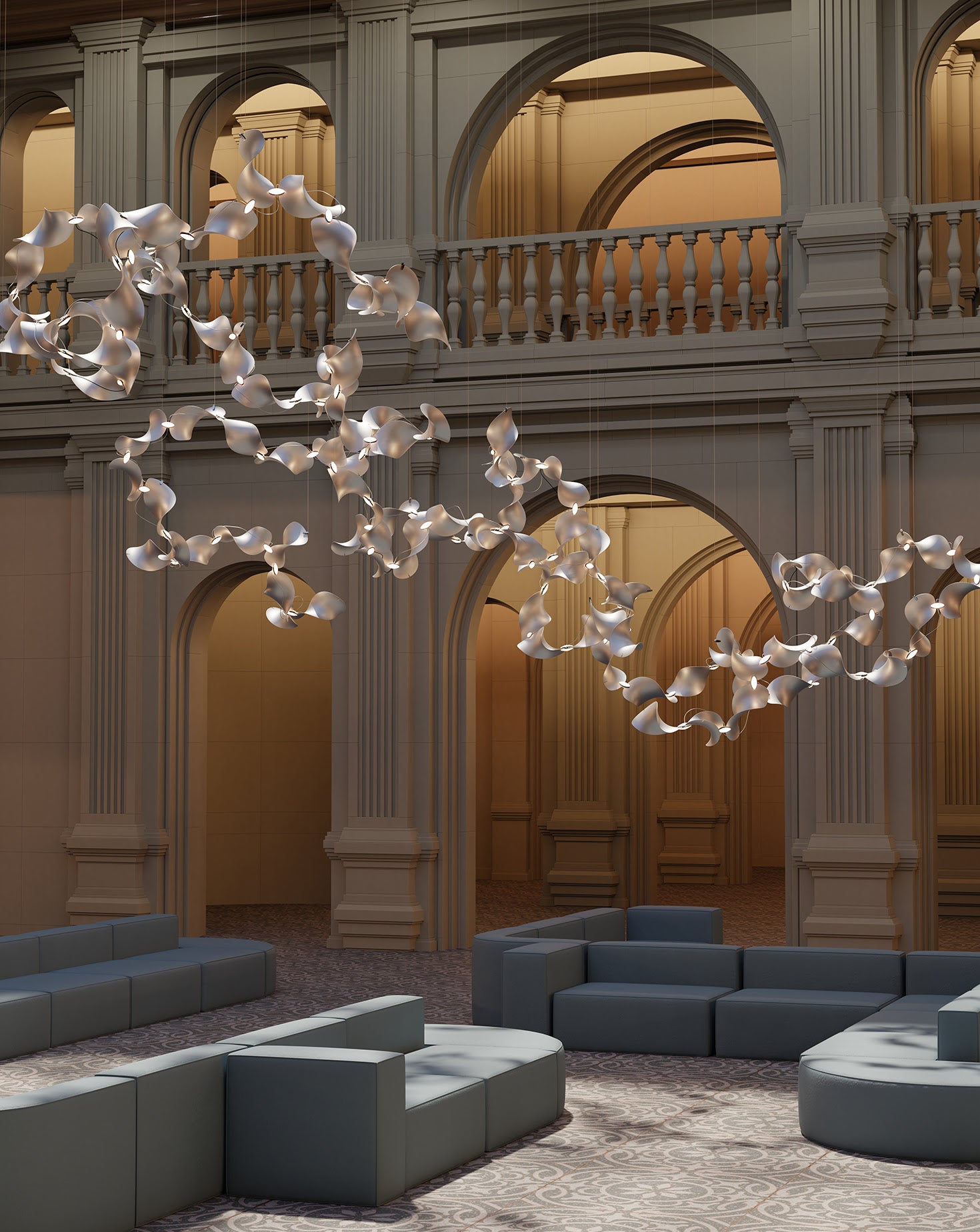 Dune 20 Spiral Chandelier