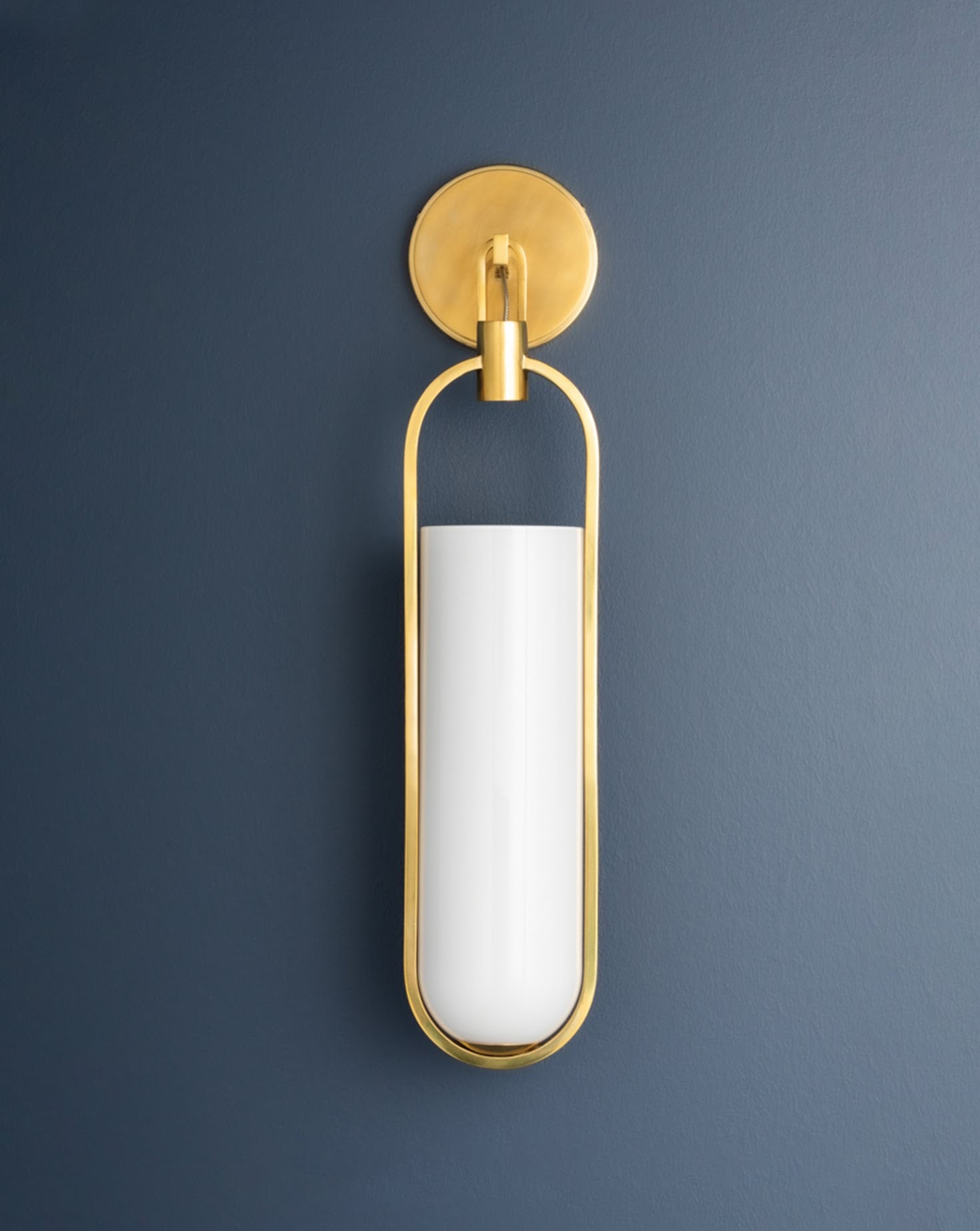 Lorimer White and Gold Wall Sconce