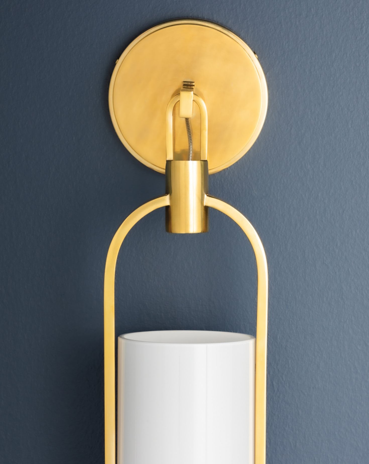 Lorimer White and Gold Wall Sconce