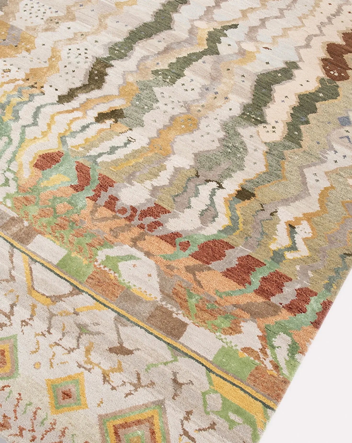 Manchaha Antique White and Peach Carnation Rug Jaipur Rugs