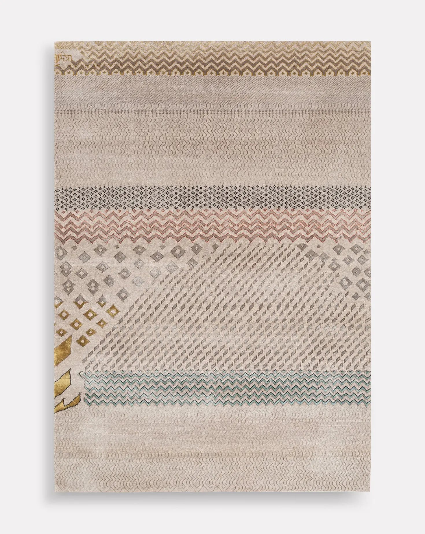Manchaha Antique White and Silver Mink Rug Jaipur Rugs
