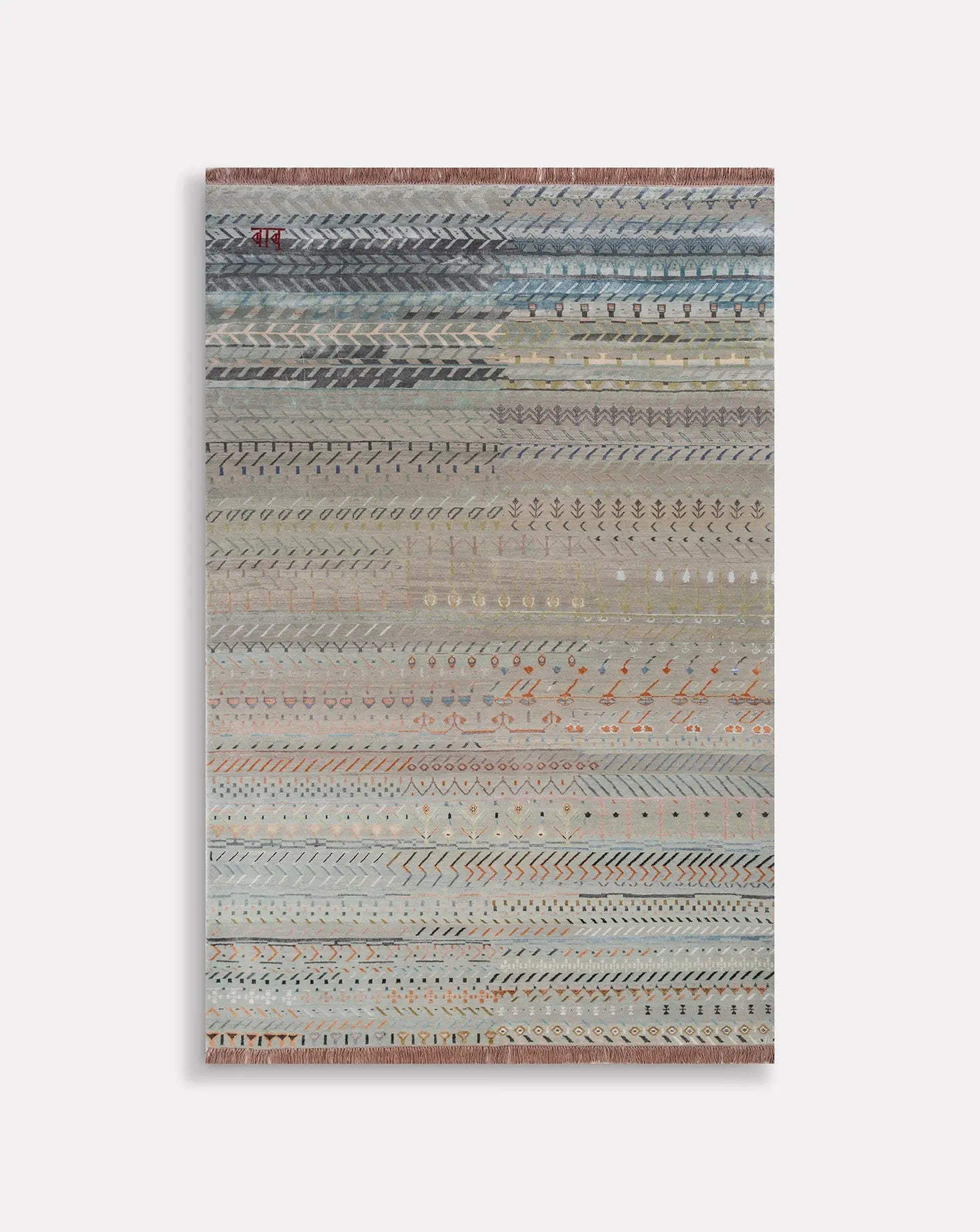 Manchaha Mist Green and Vermillion Orange Rug Jaipur Rugs