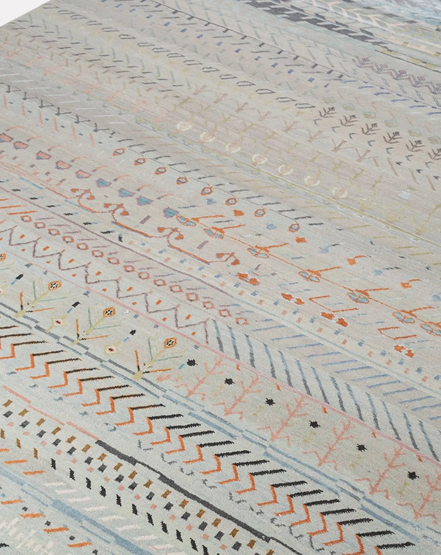 Manchaha Mist Green and Vermillion Orange Rug Jaipur Rugs