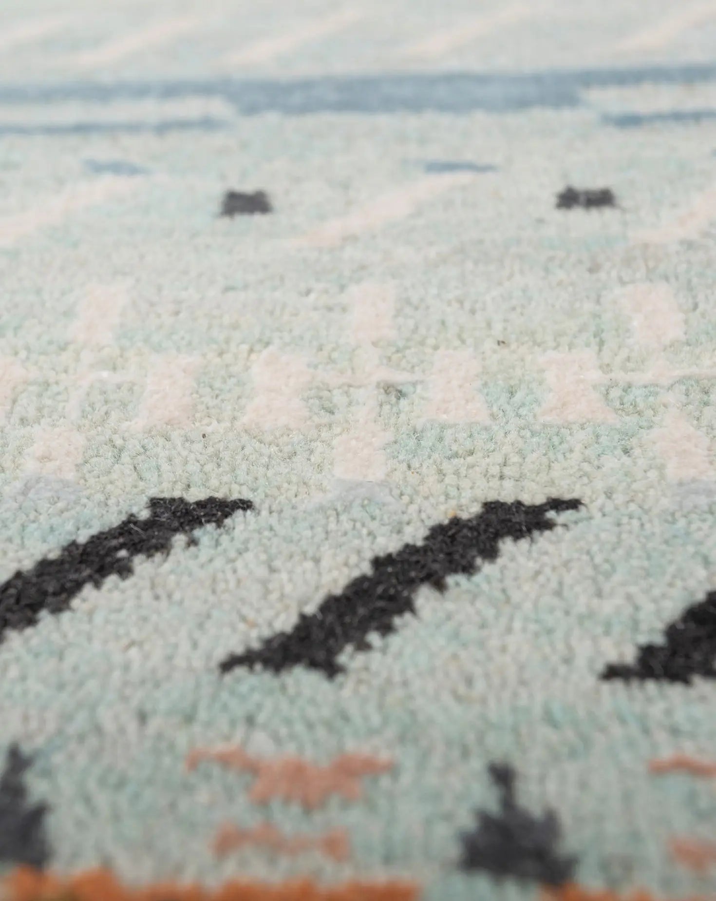 Manchaha Mist Green and Vermillion Orange Rug Jaipur Rugs