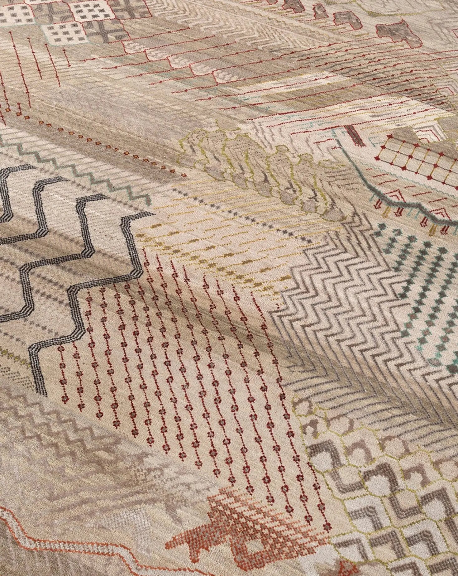 Manchaha Silver and Pebble Round Rug Jaipur Rugs