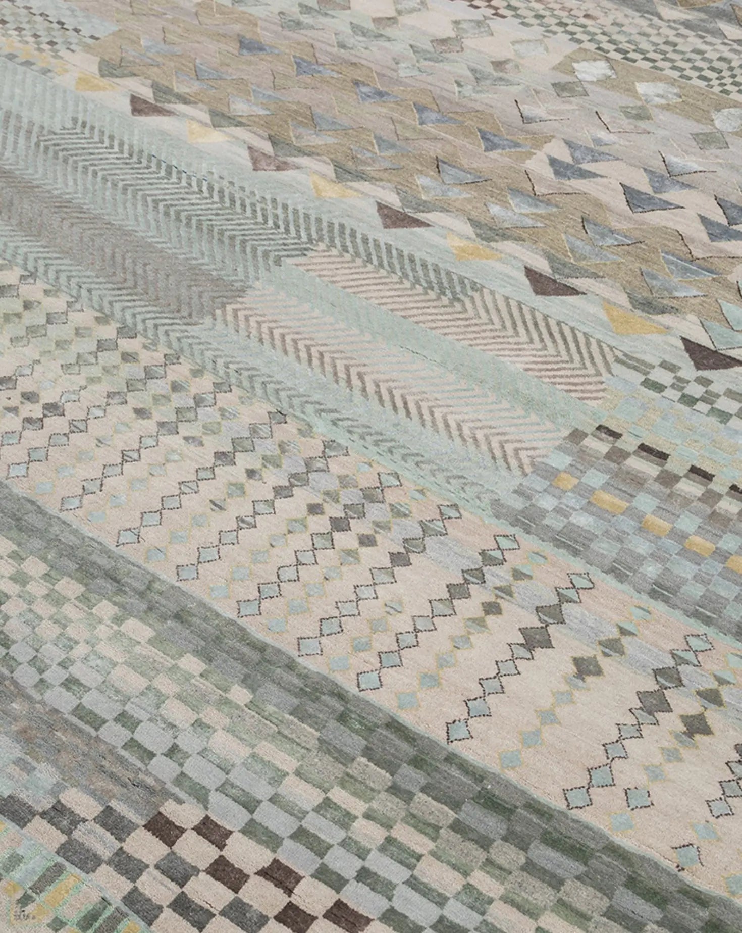 Manchaha Sky Blue and Mellow Green Rug Jaipur Rugs