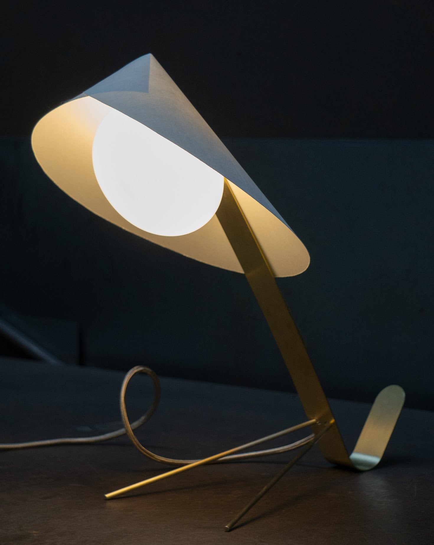 Mantis Brushed Brass Table Lamp
