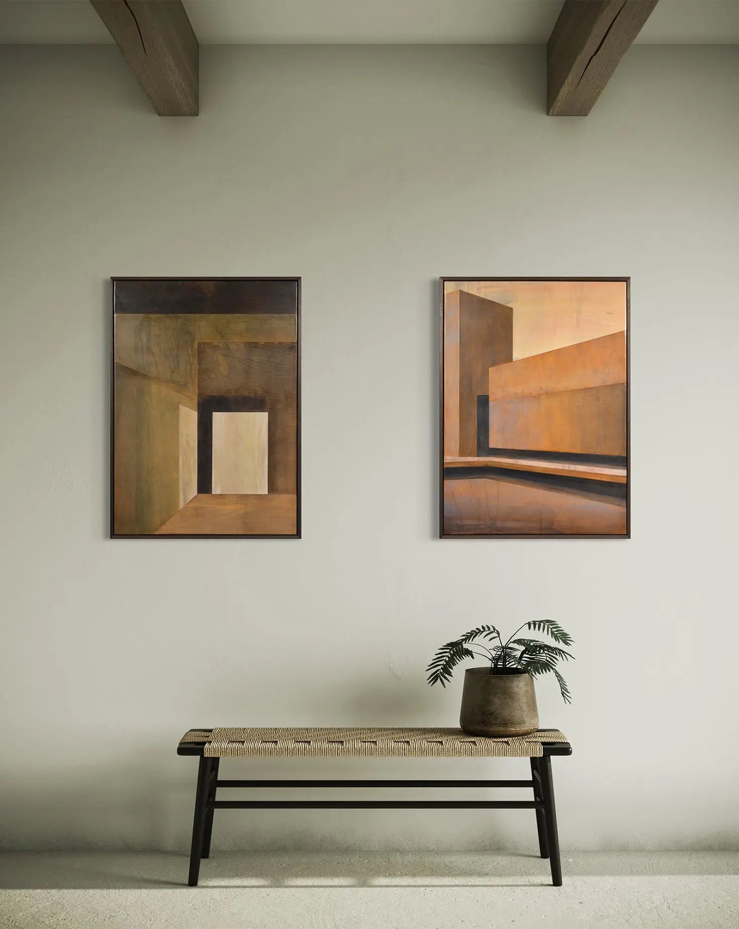 Monument Leather Marquetry Wall Panel Marrikur Studio