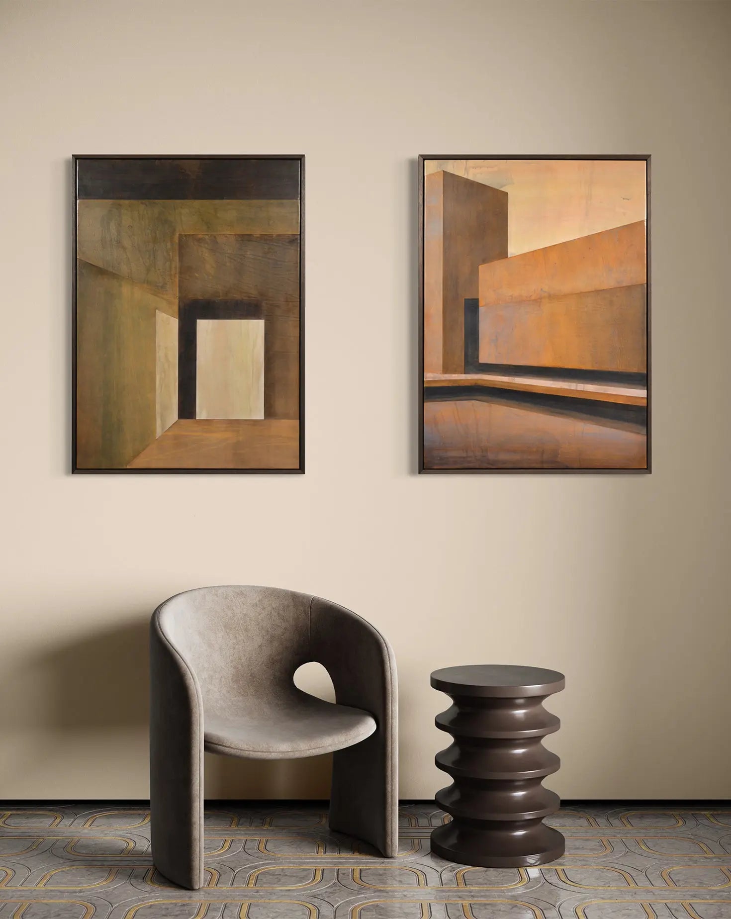 Monument Leather Marquetry Wall Panel Marrikur Studio