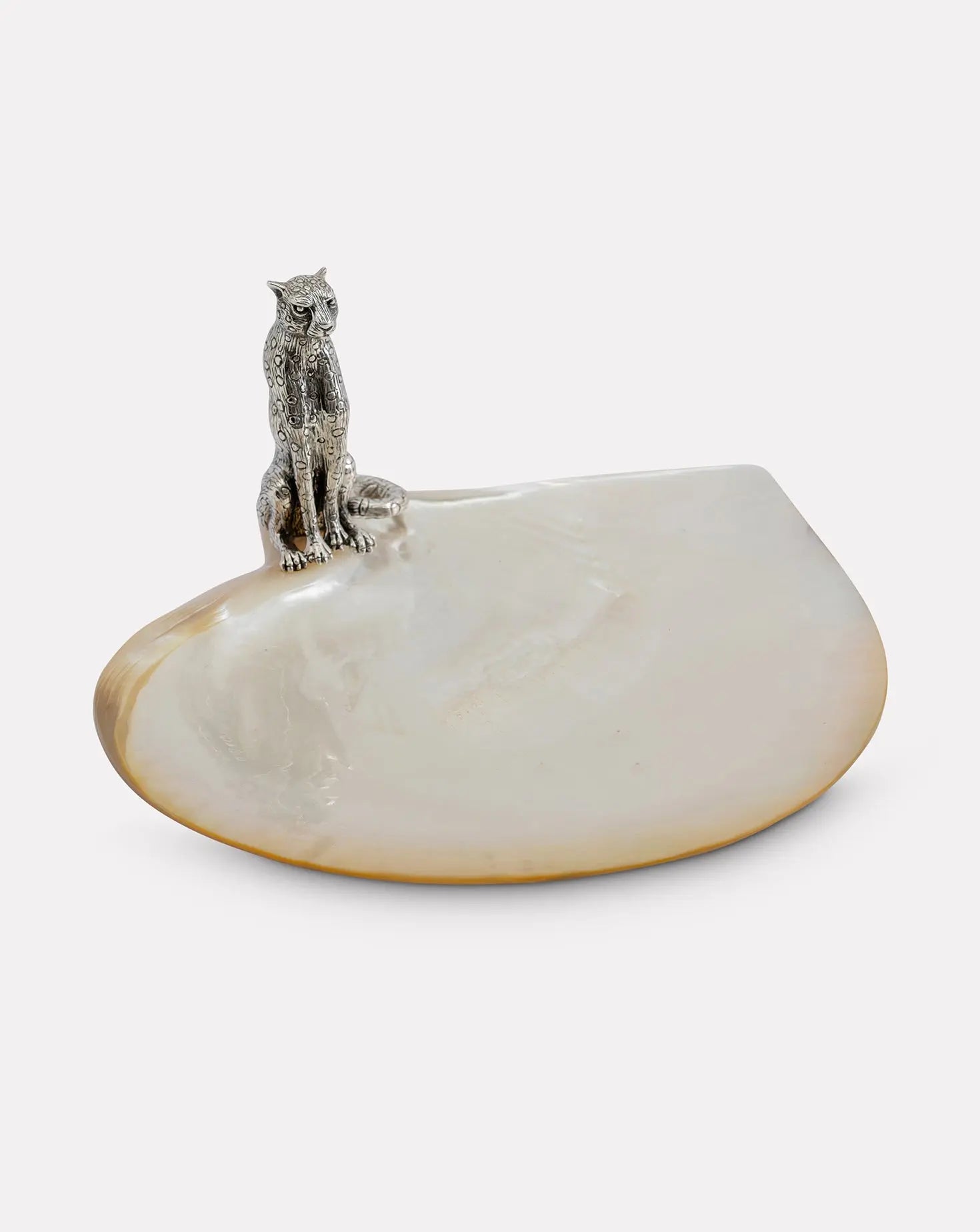 Mother of Pearl Cheetah Plate Lotus Arts de Vivre