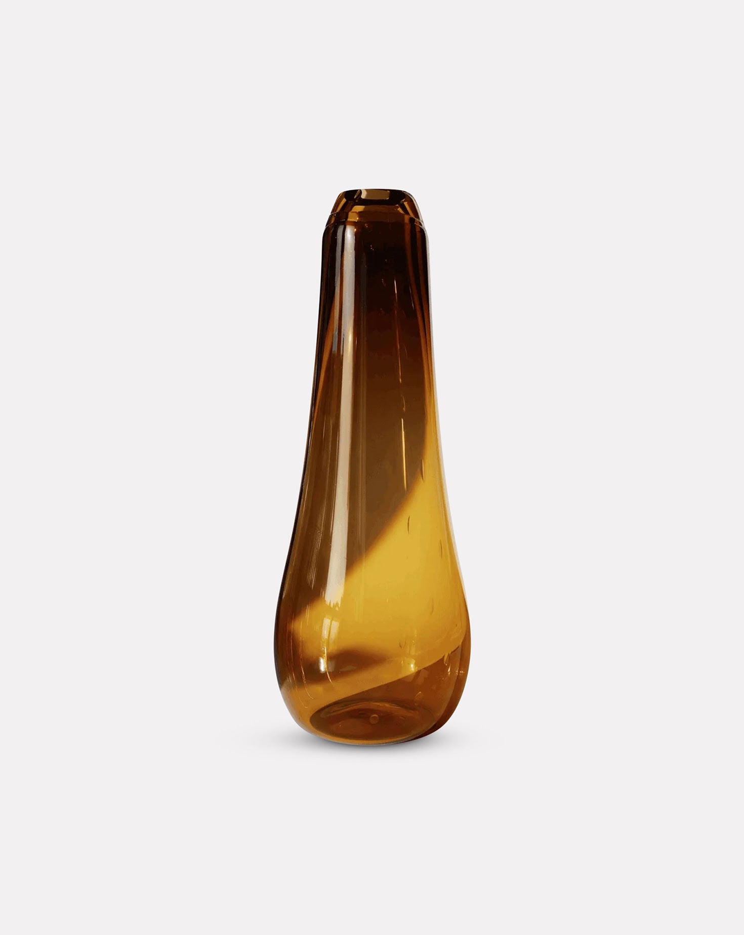 NODE Floorstanding Dark Amber Glass Vase