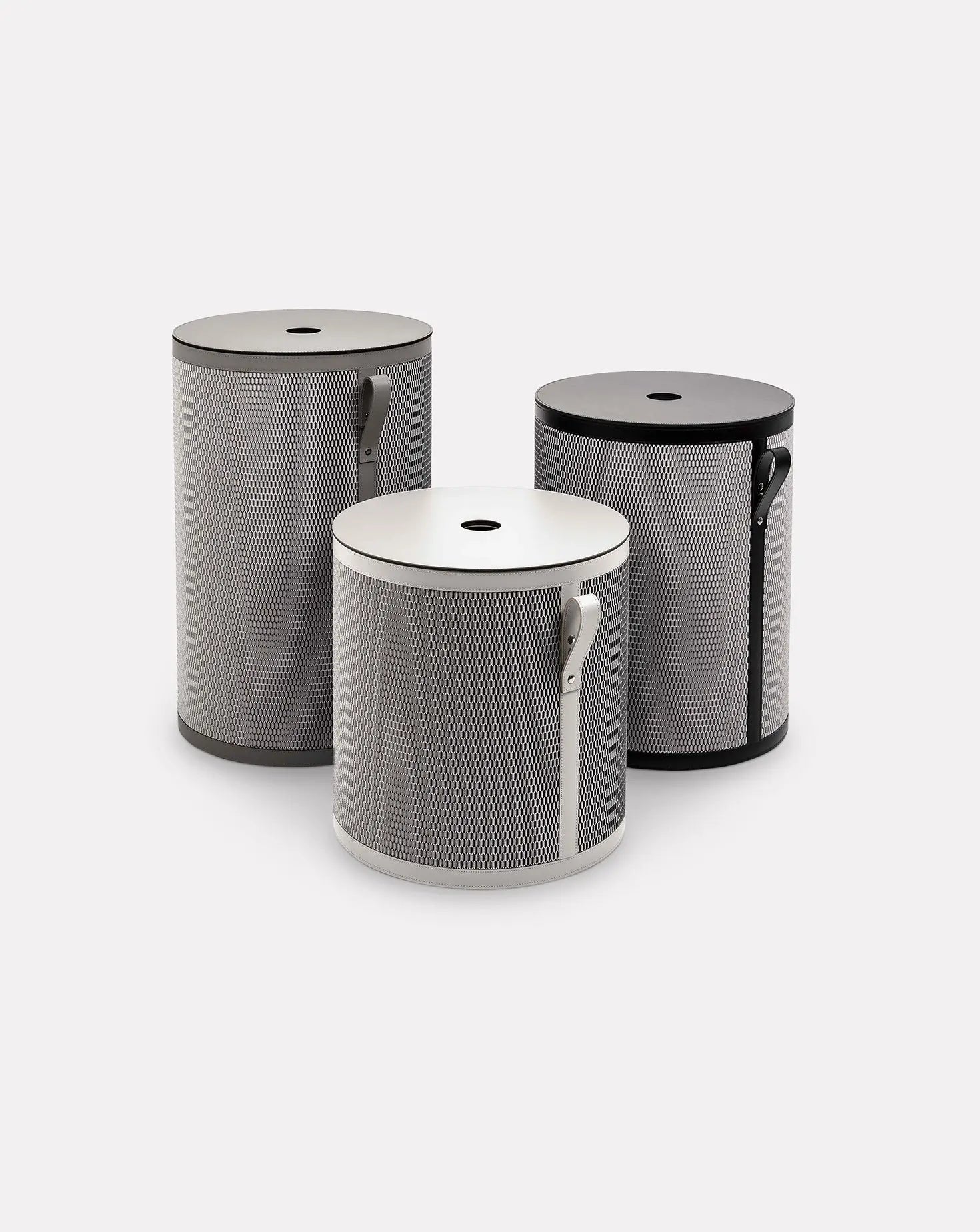 Nadia Tall Round Grey Basket Pinetti
