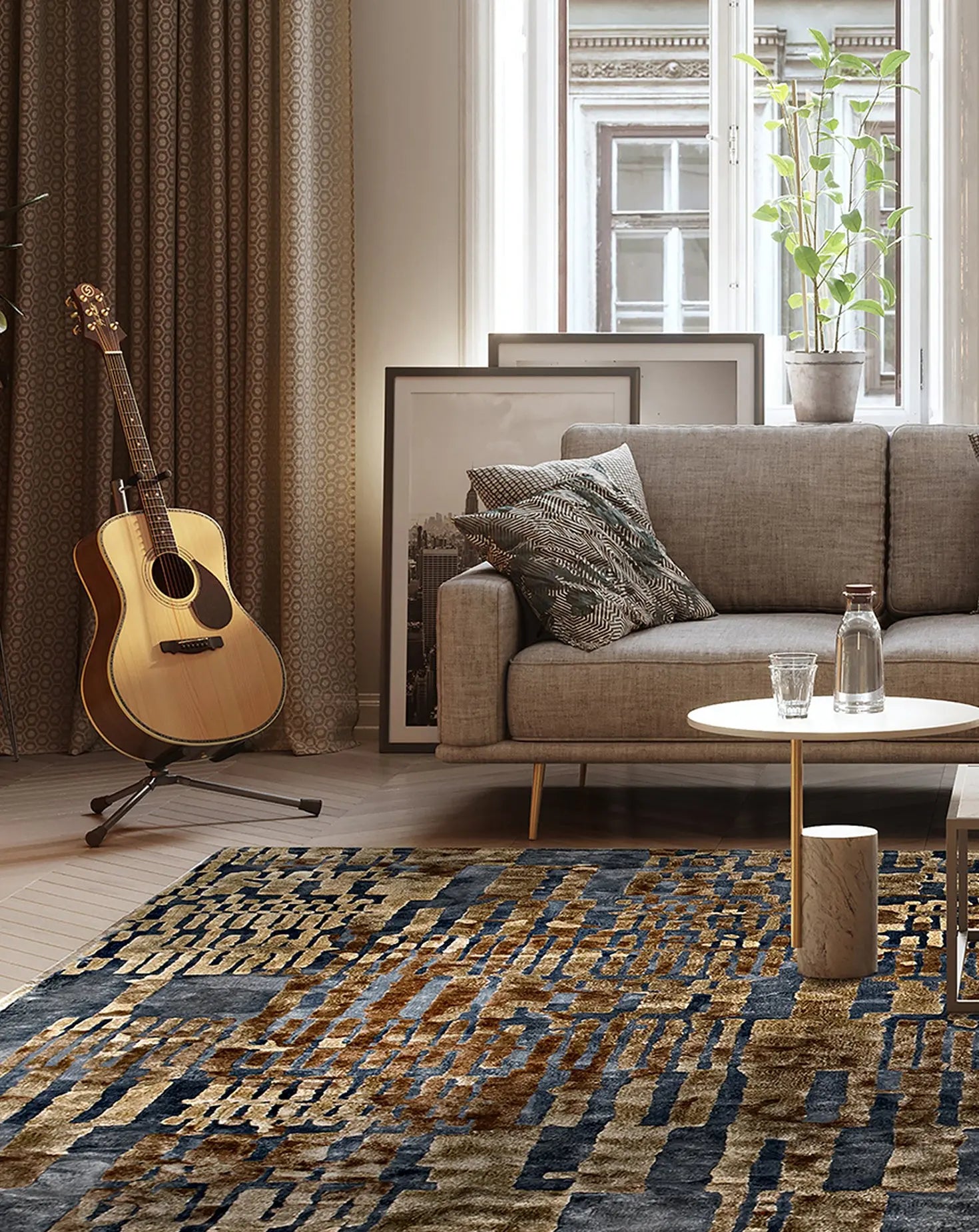 Osar Beige Grey Rug Hands