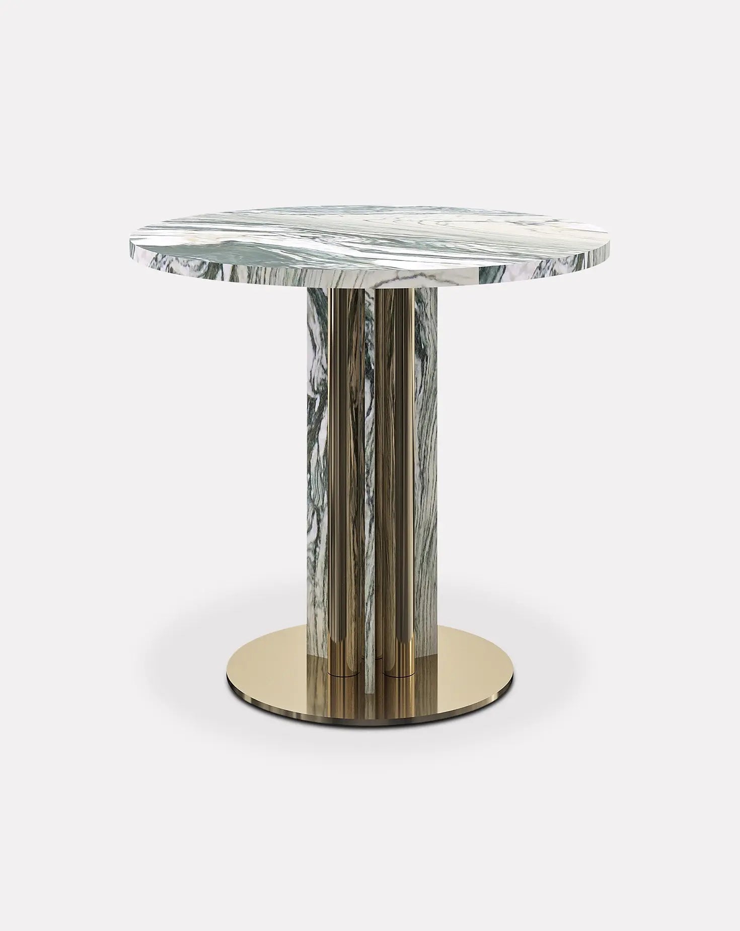 Haru Cipollino Verde Marble Side Table L'Eccesso