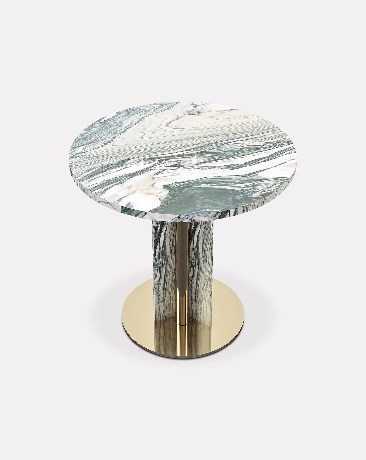 Haru Cipollino Verde Marble Side Table L'Eccesso