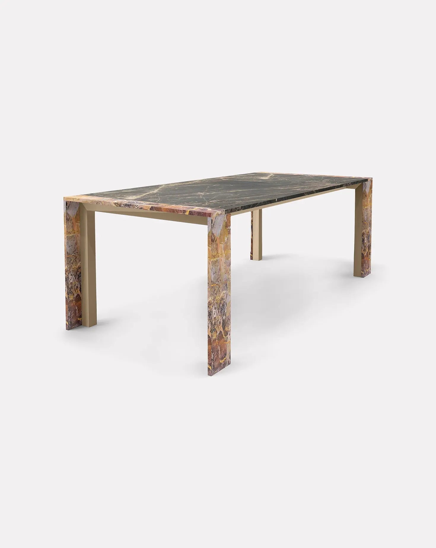 Ilan Sahara Brown and Opera Marble Dining Table L'Eccesso