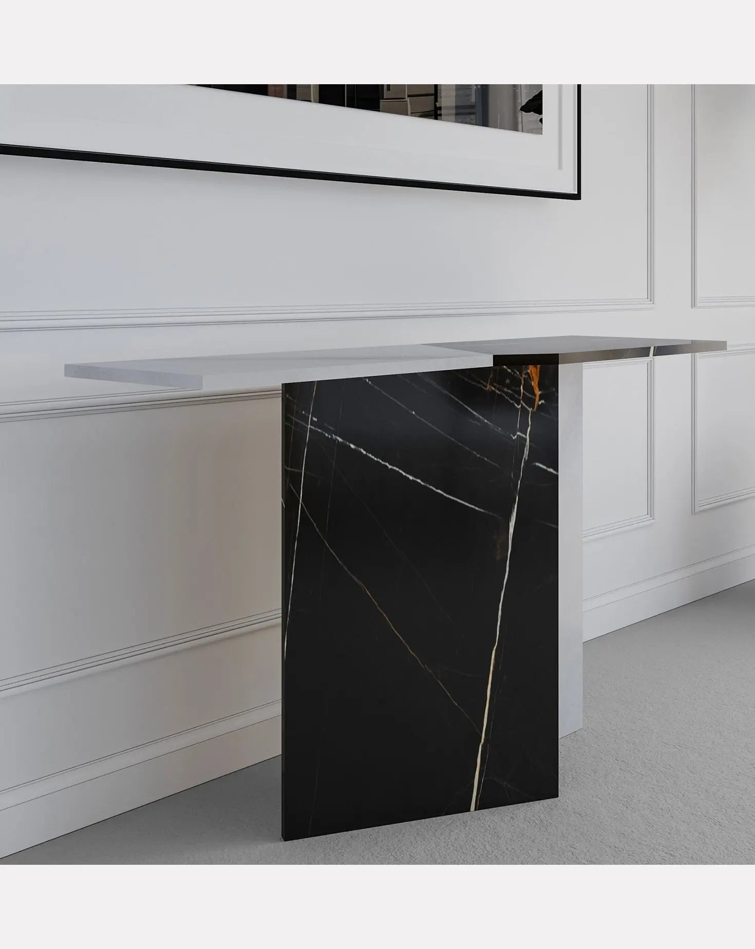 Zion Sahara and Bianco T Marble Console Table L'Eccesso