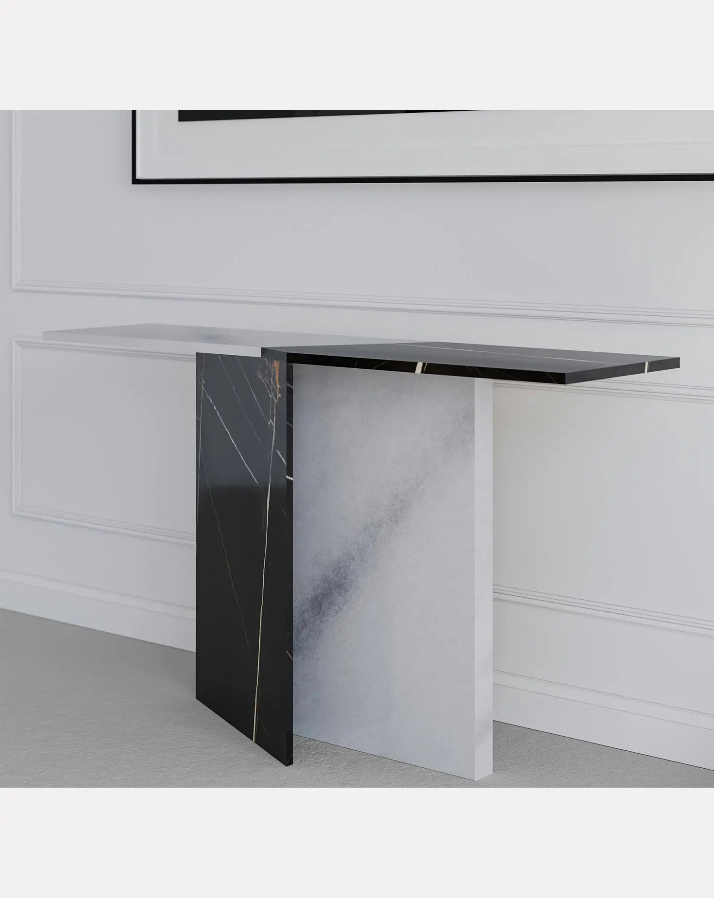 Zion Sahara and Bianco T Marble Console Table L'Eccesso