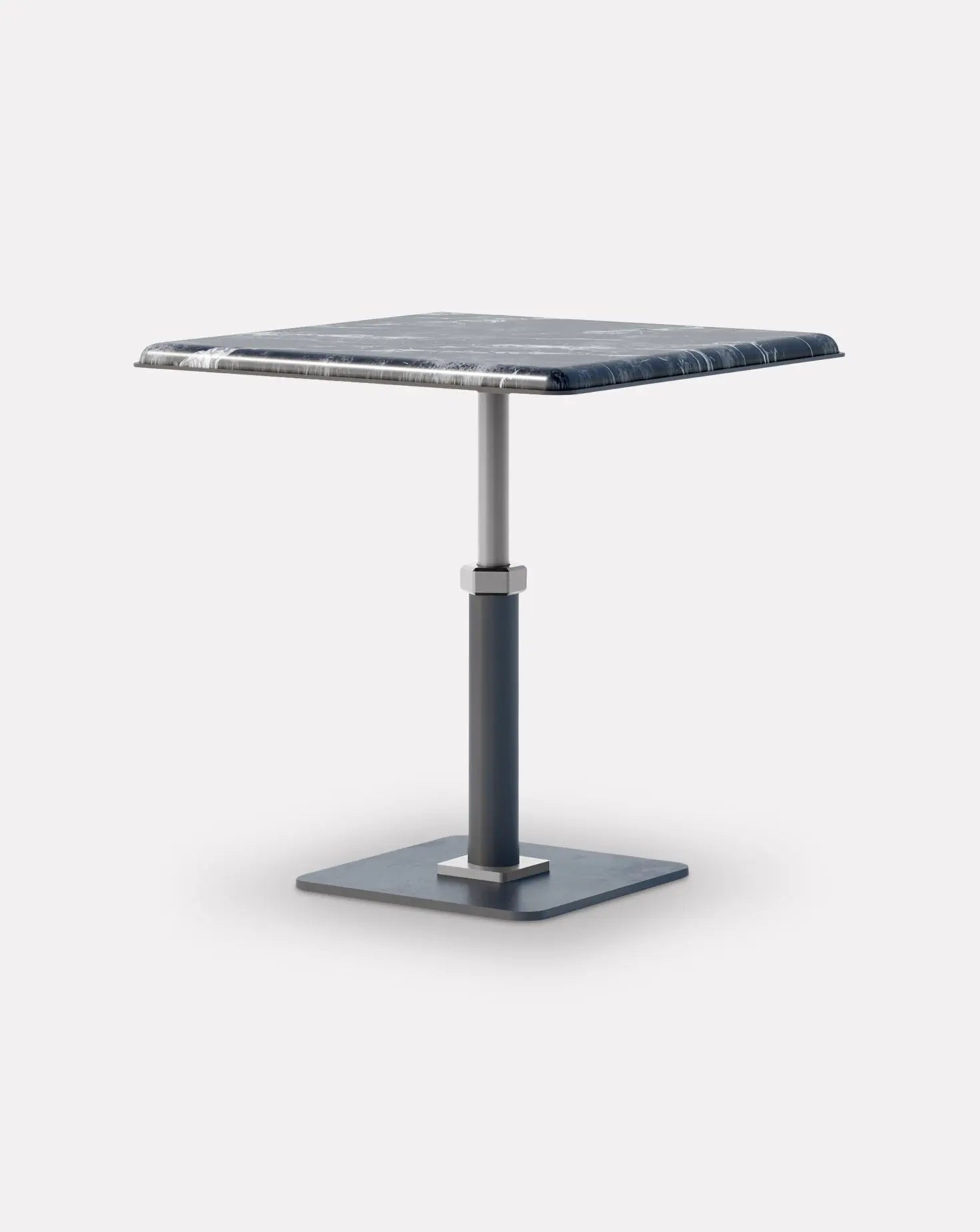 Pedestal Grigio and Nickel Square Side Table Gabriel Scott
