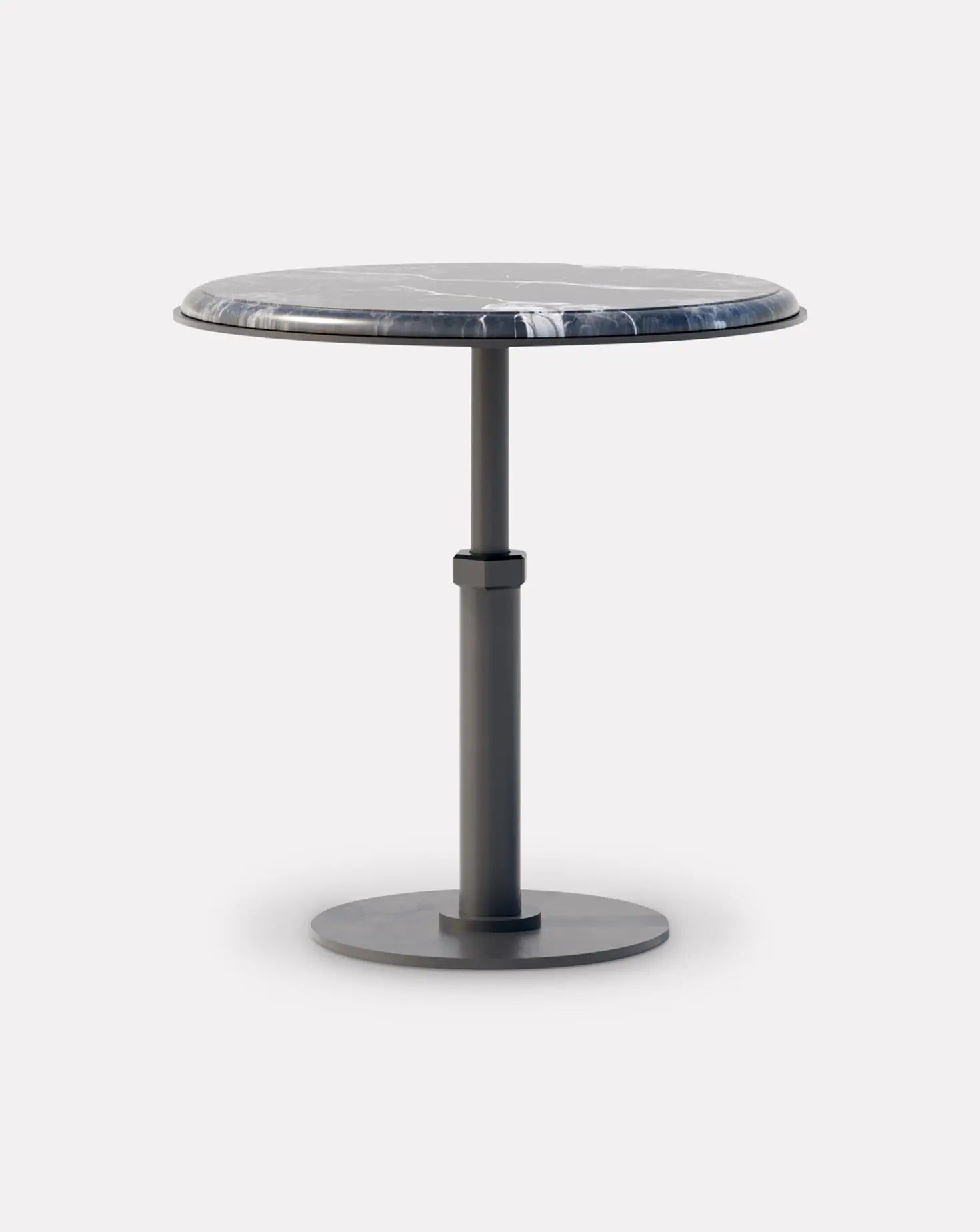 Pedestal Grigio and Steel Hexagon Side Table Gabriel Scott